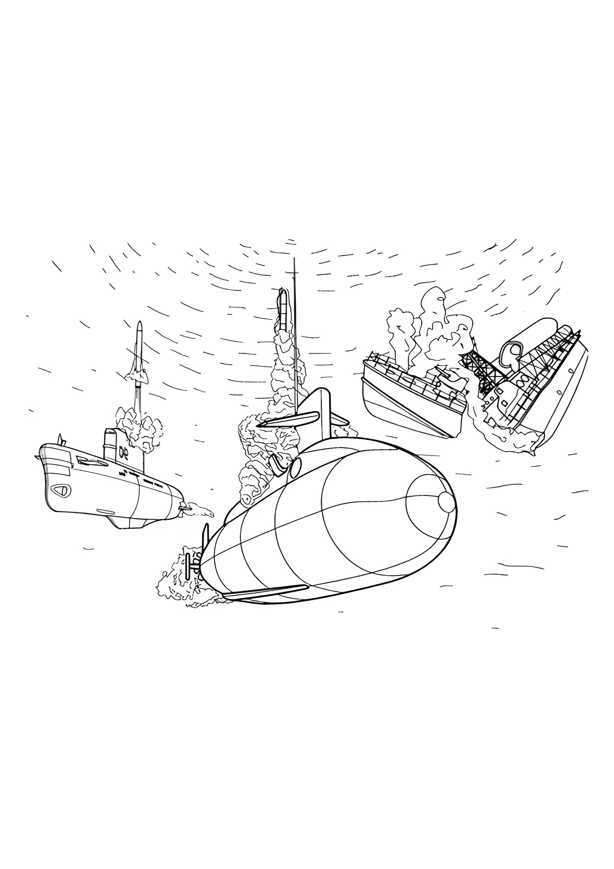 Раскраска Атомная подводная лодка Огайо (США)