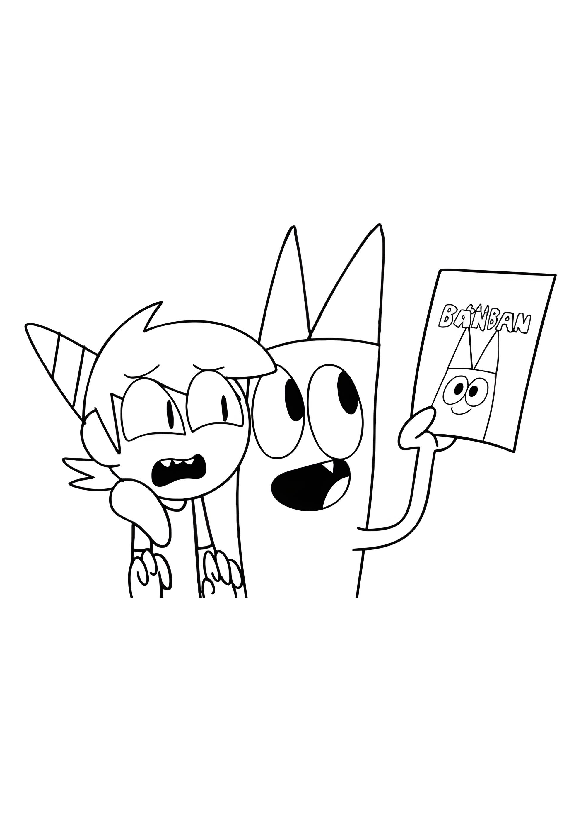 Раскраска Банбана и мальчик