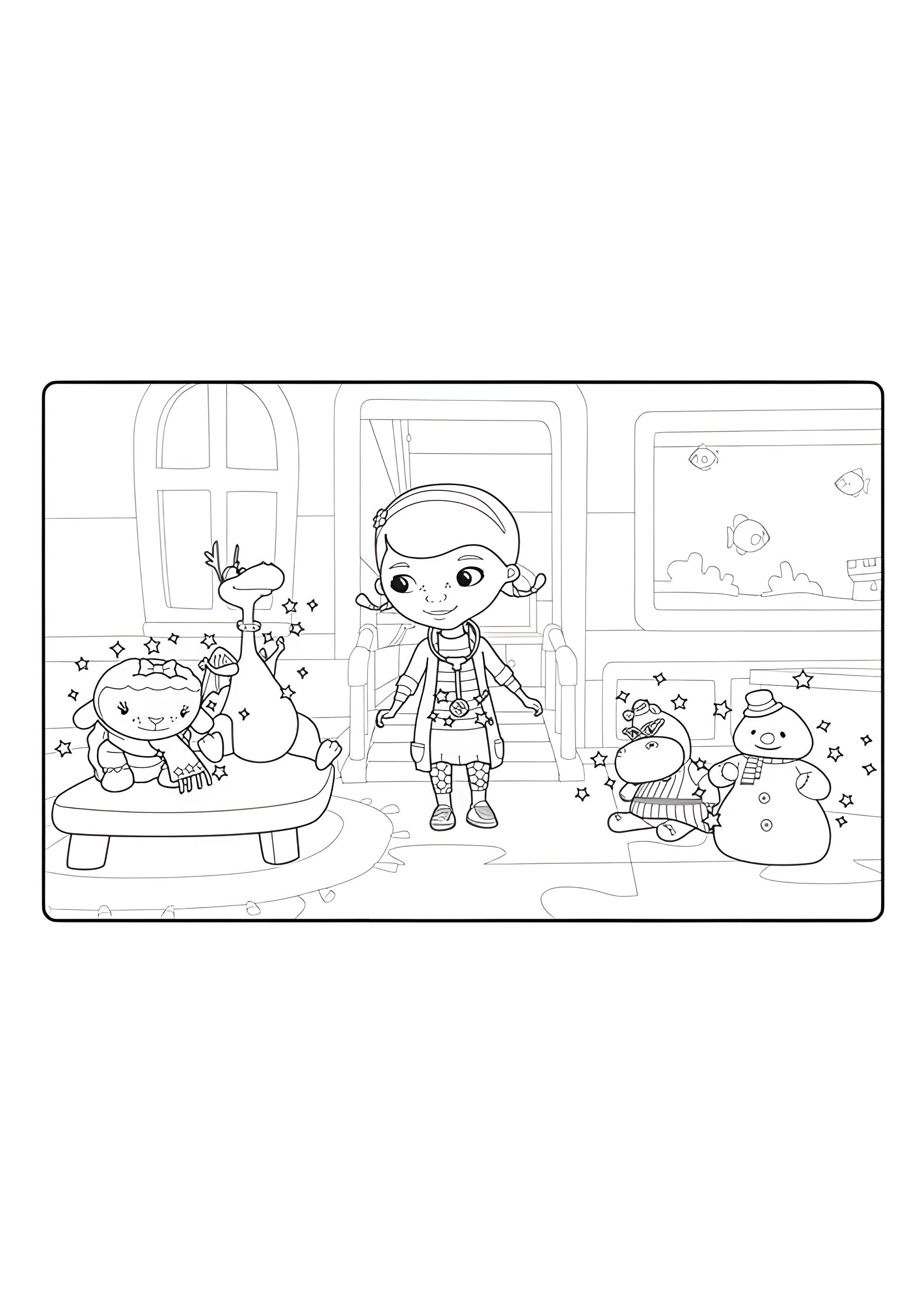 Раскраска Больница Плюшевой