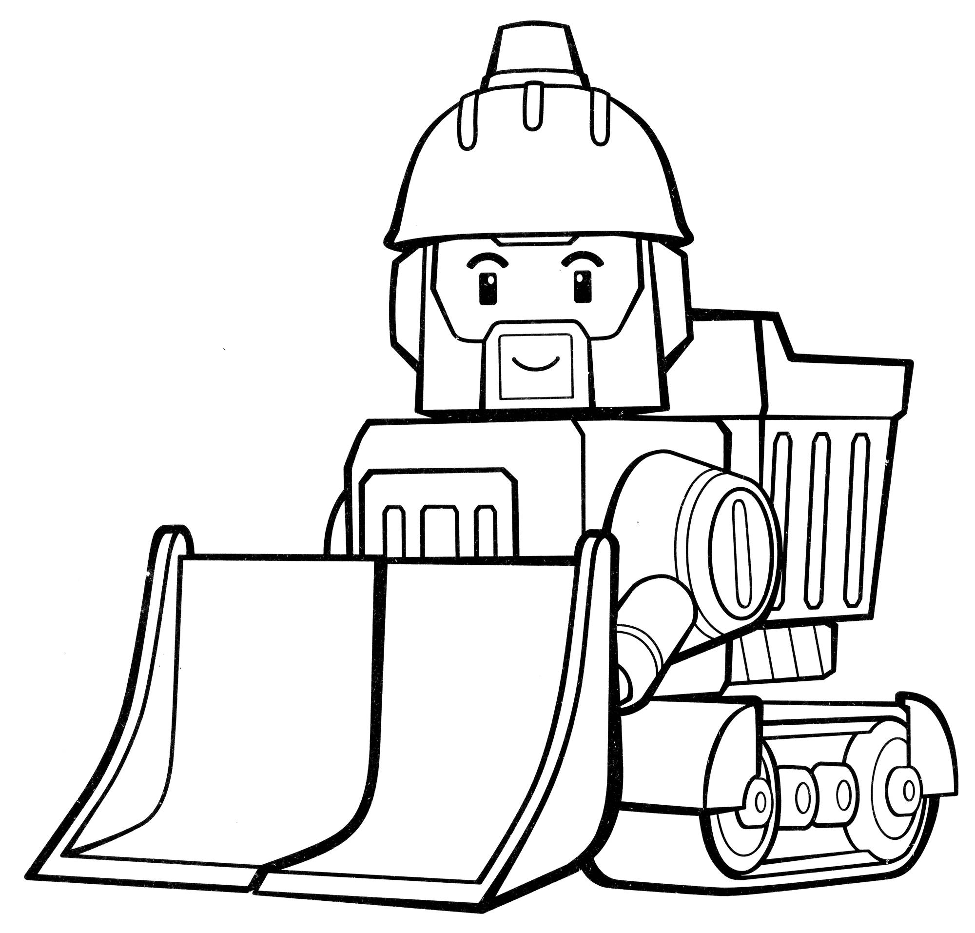 Раскраска Бульдозер Брунер