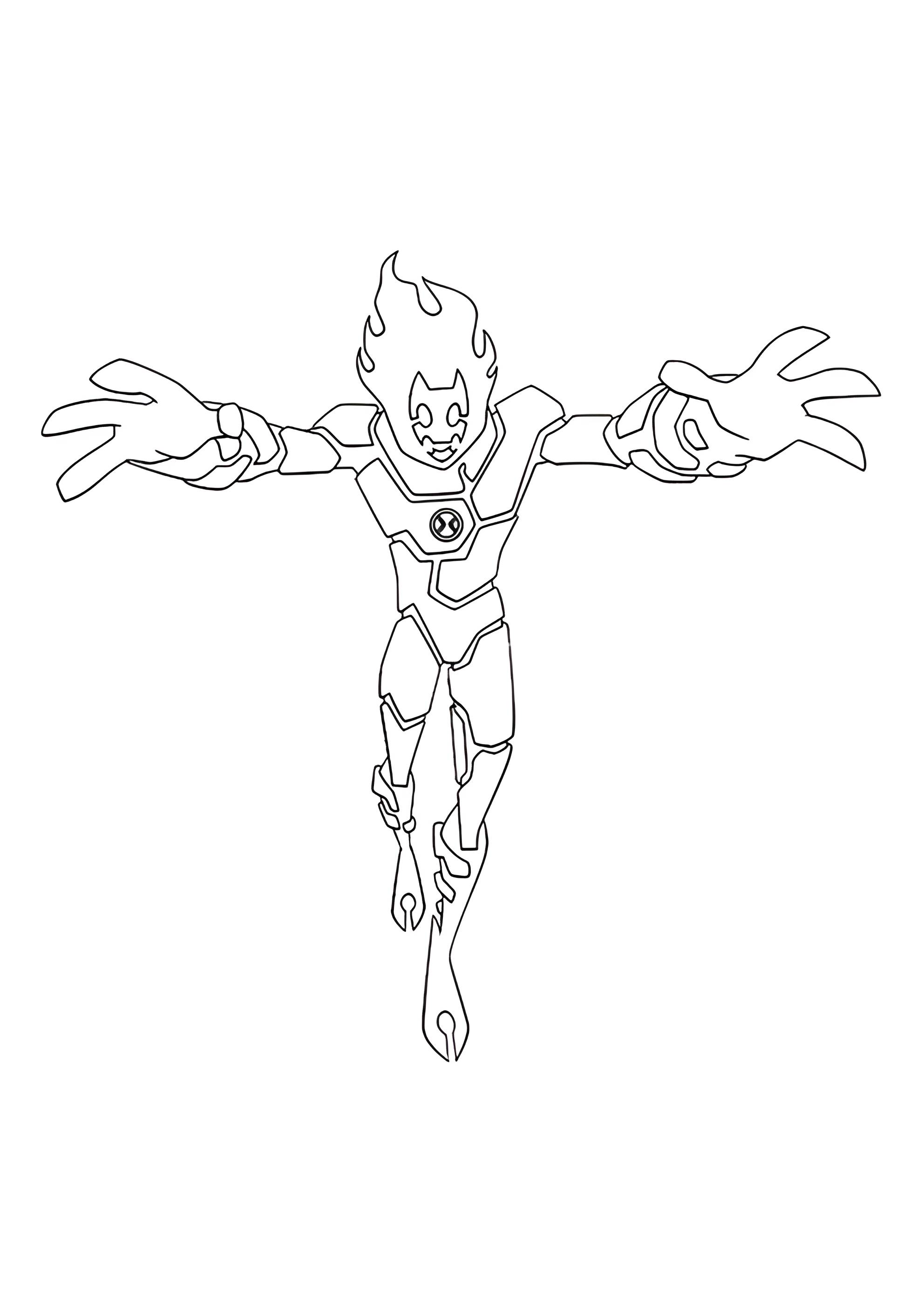 Раскраска Человек огонь