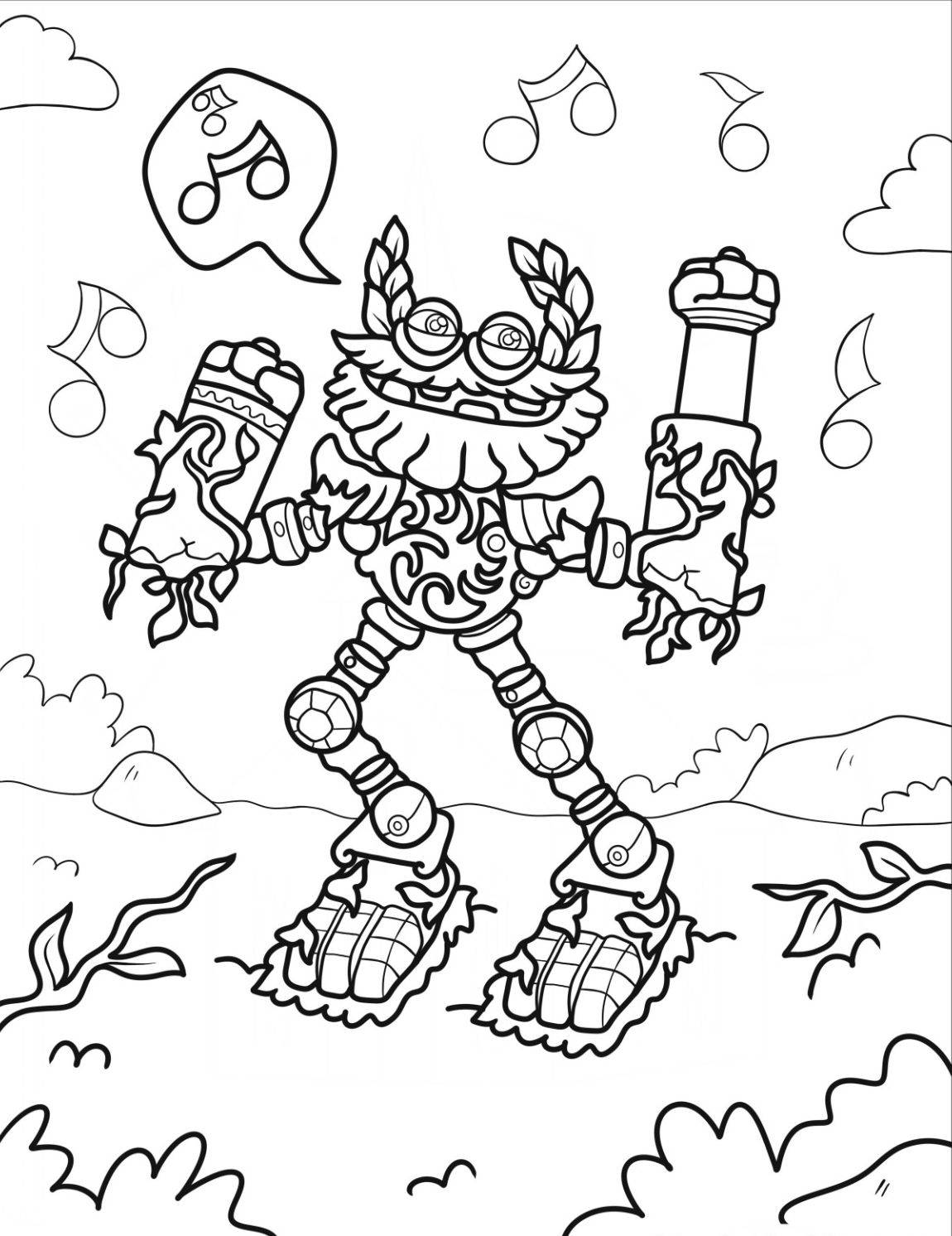 Раскраска Эпический Вуббокс поёт