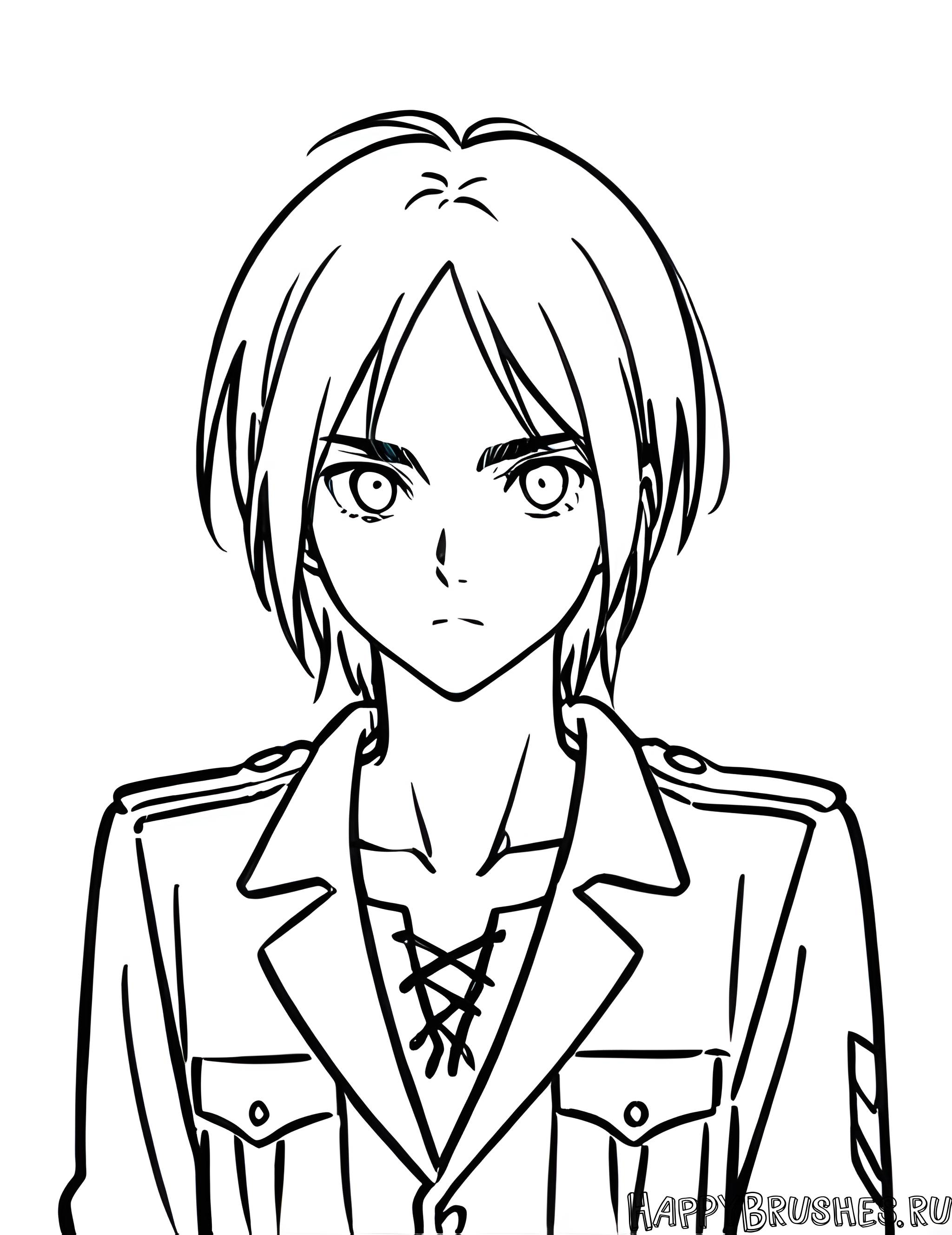 Раскраска Эрен Йегер 12