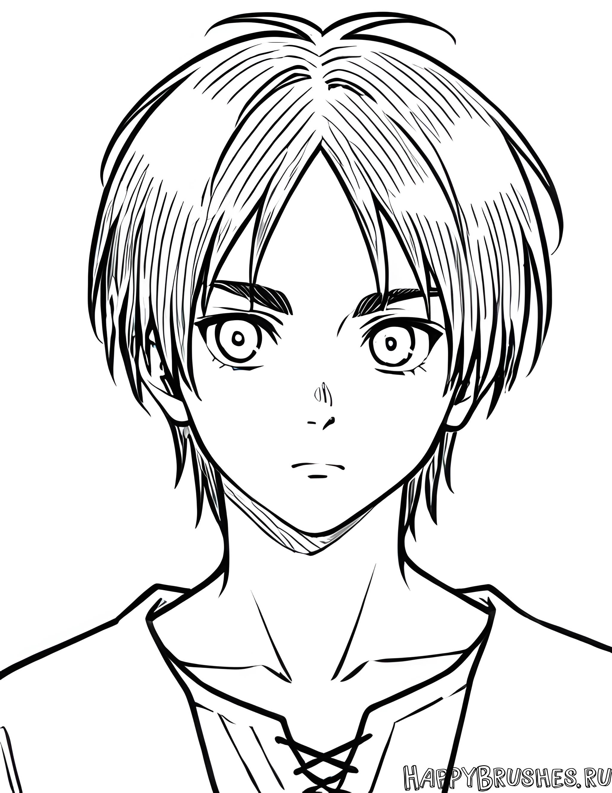 Раскраска Эрен Йегер 23