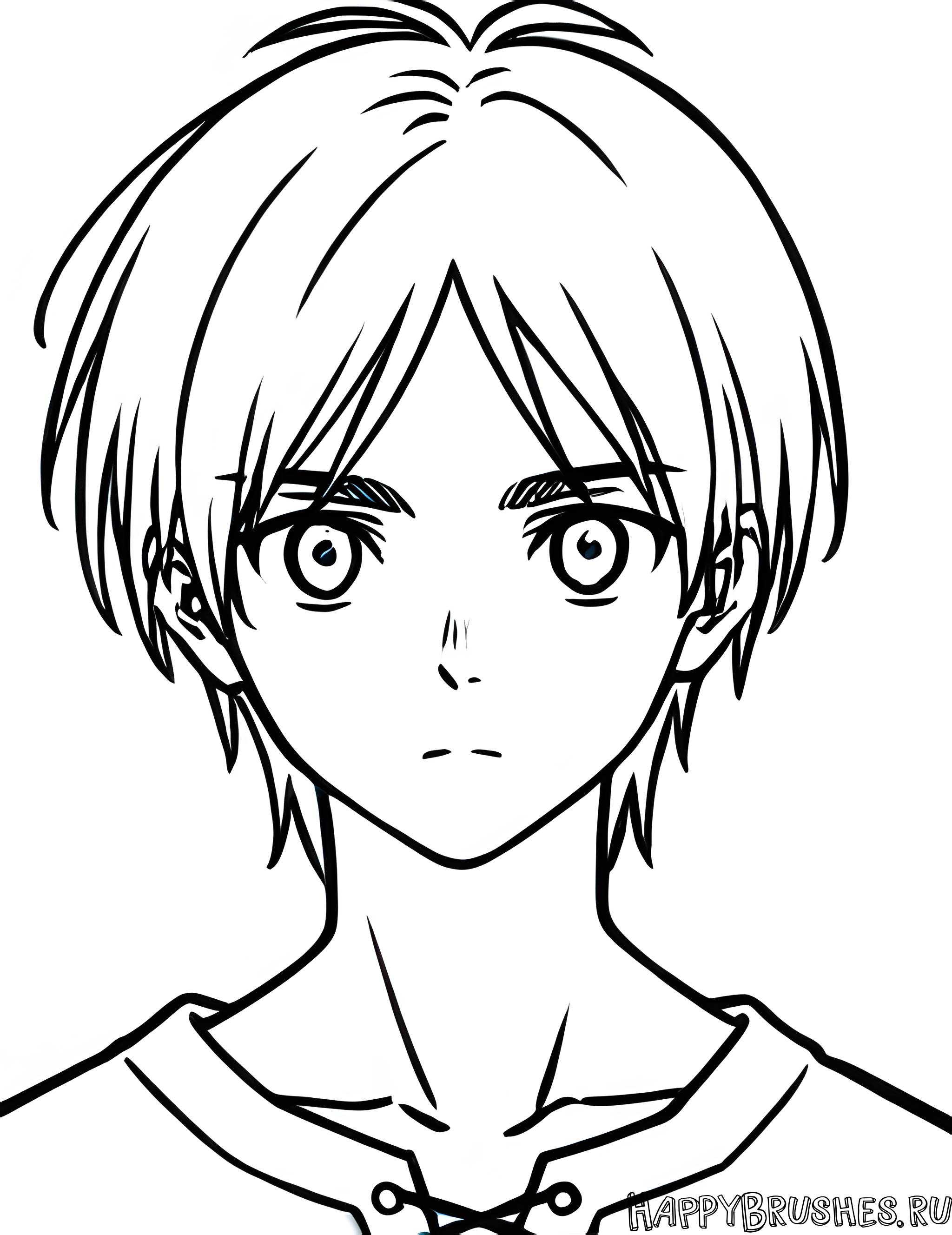 Раскраска Эрен Йегер 6