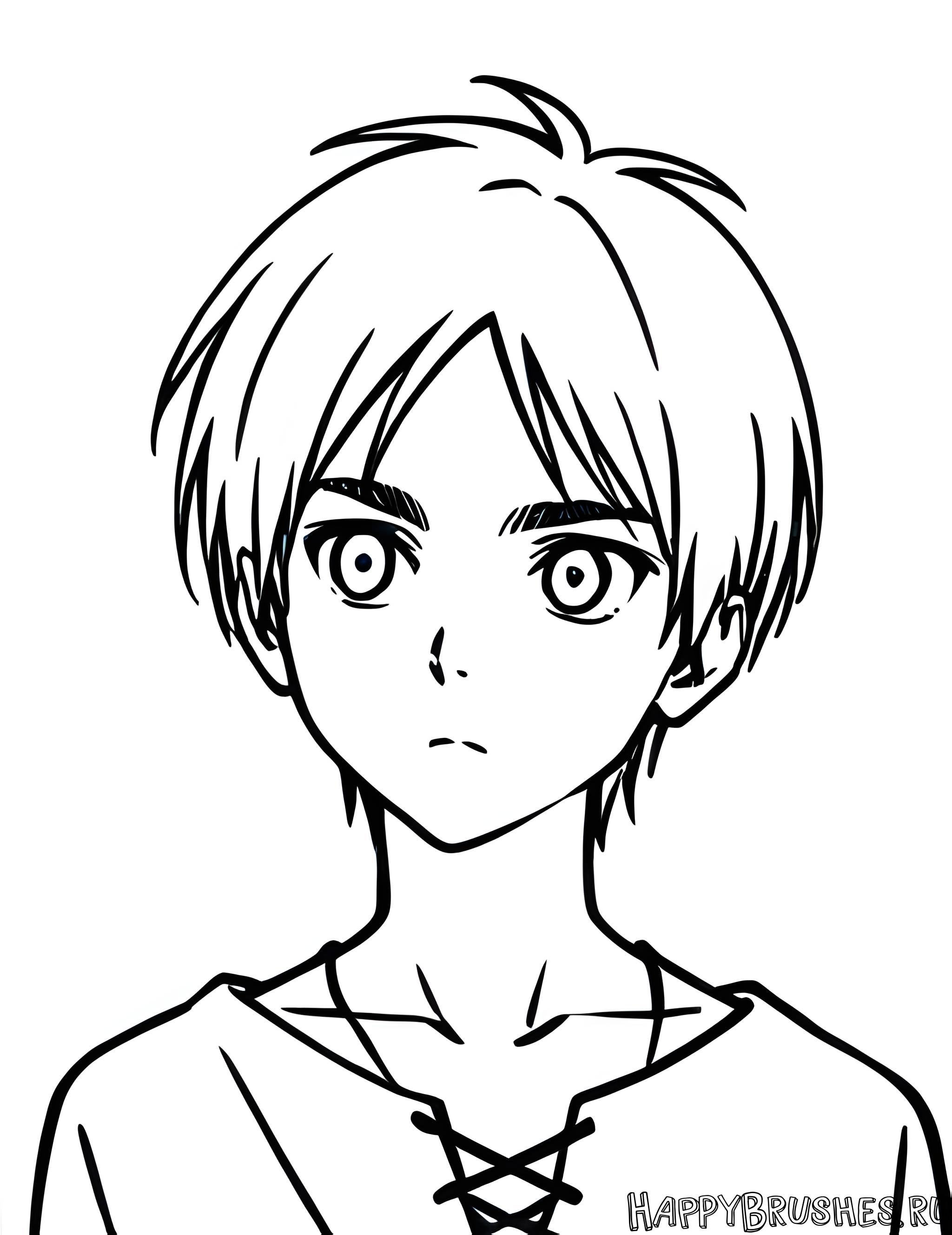 Раскраска Эрен Йегер 8