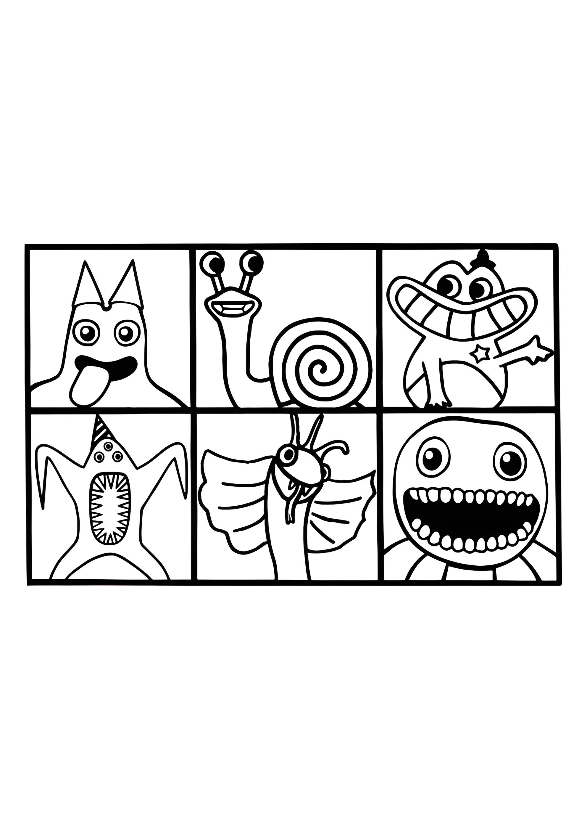 Раскраска Герои Банбан 2 в рамке