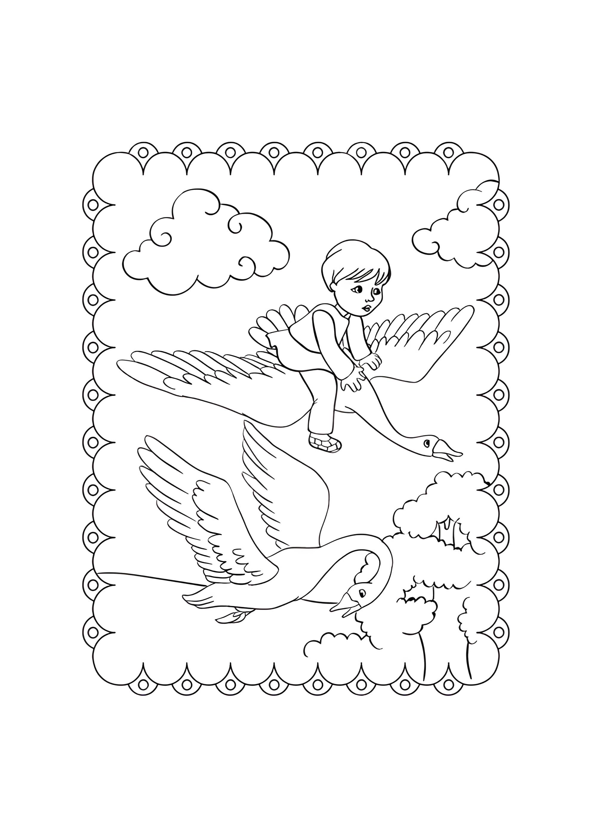 Раскраска Гуси-лебеди