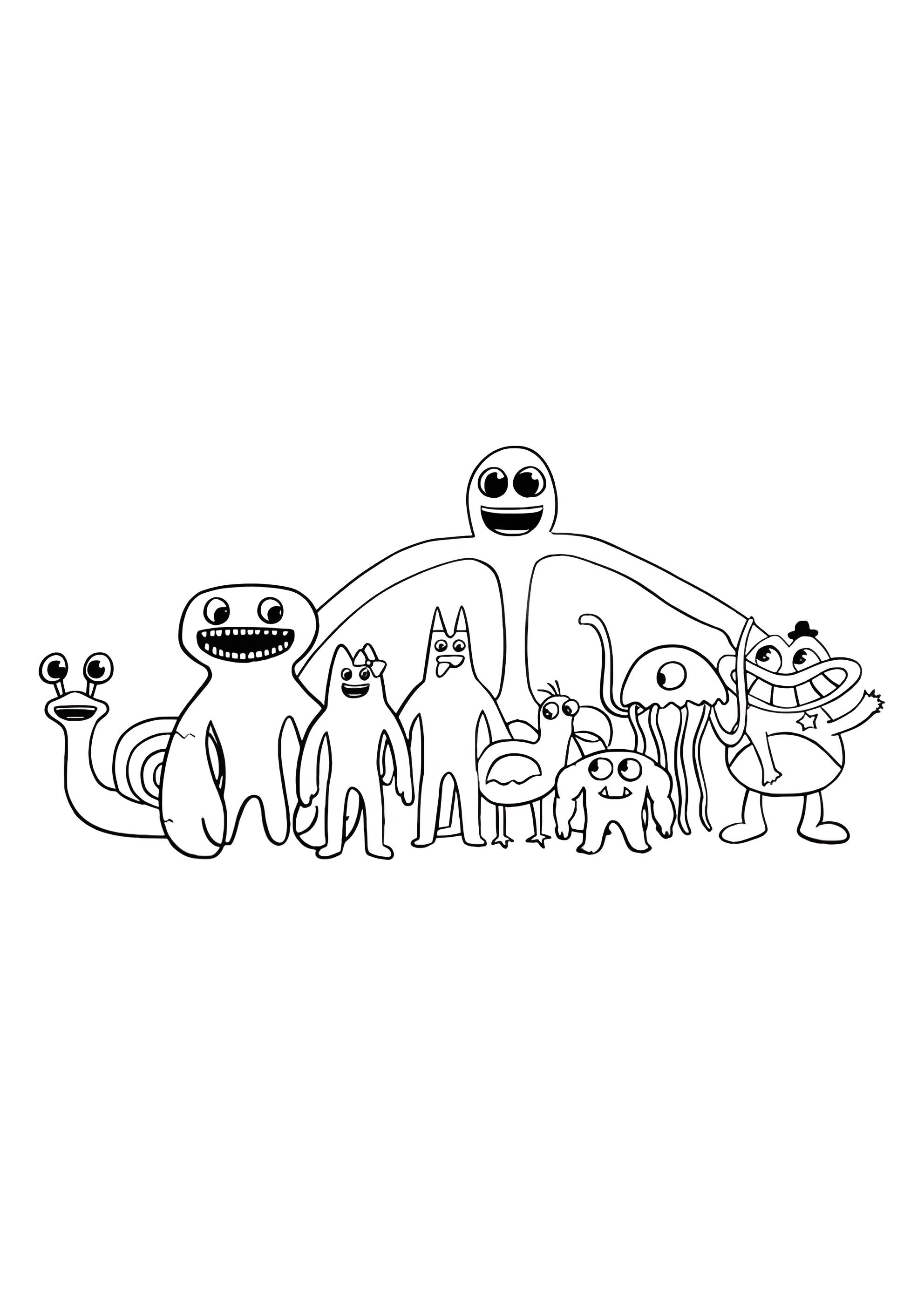 Раскраска Команда детского сада Банбана