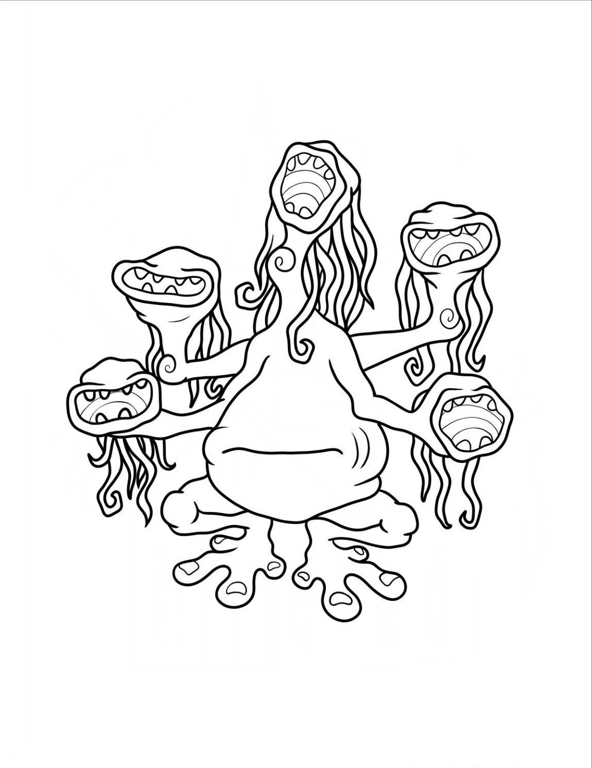 Раскраска Контур Уэйла из My Singing Monsters