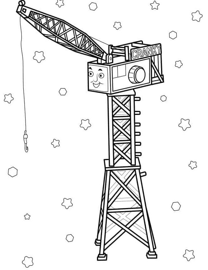 Раскраска Крановый погрузчик Кранки