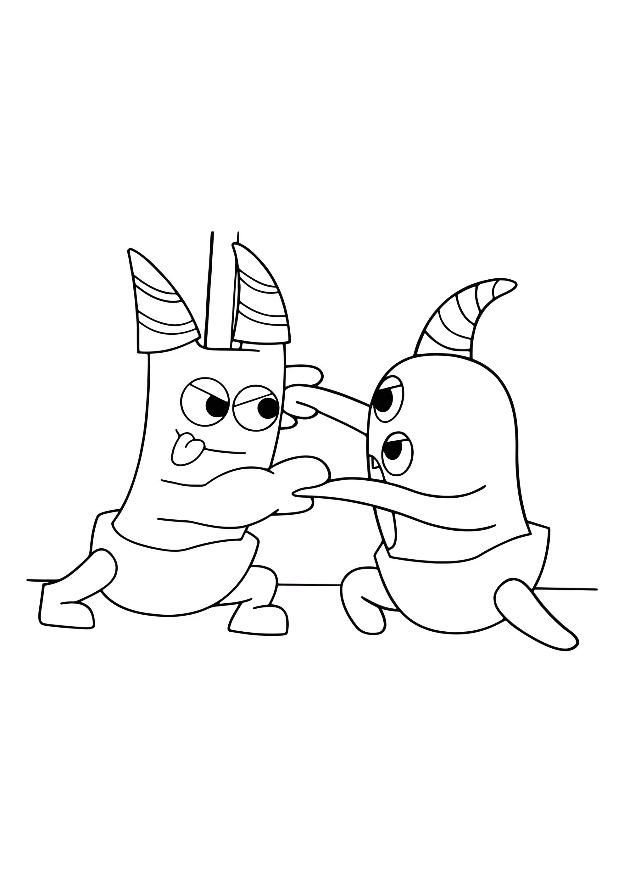 Раскраска Малыши Банбан и Набнаб