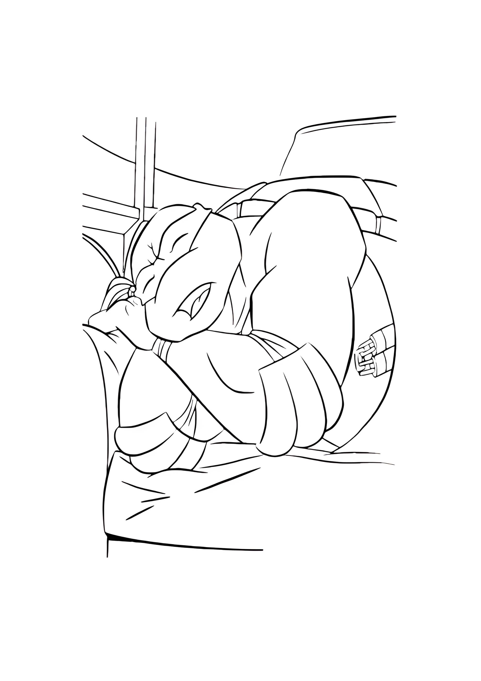 Раскраска Микеланджело спит