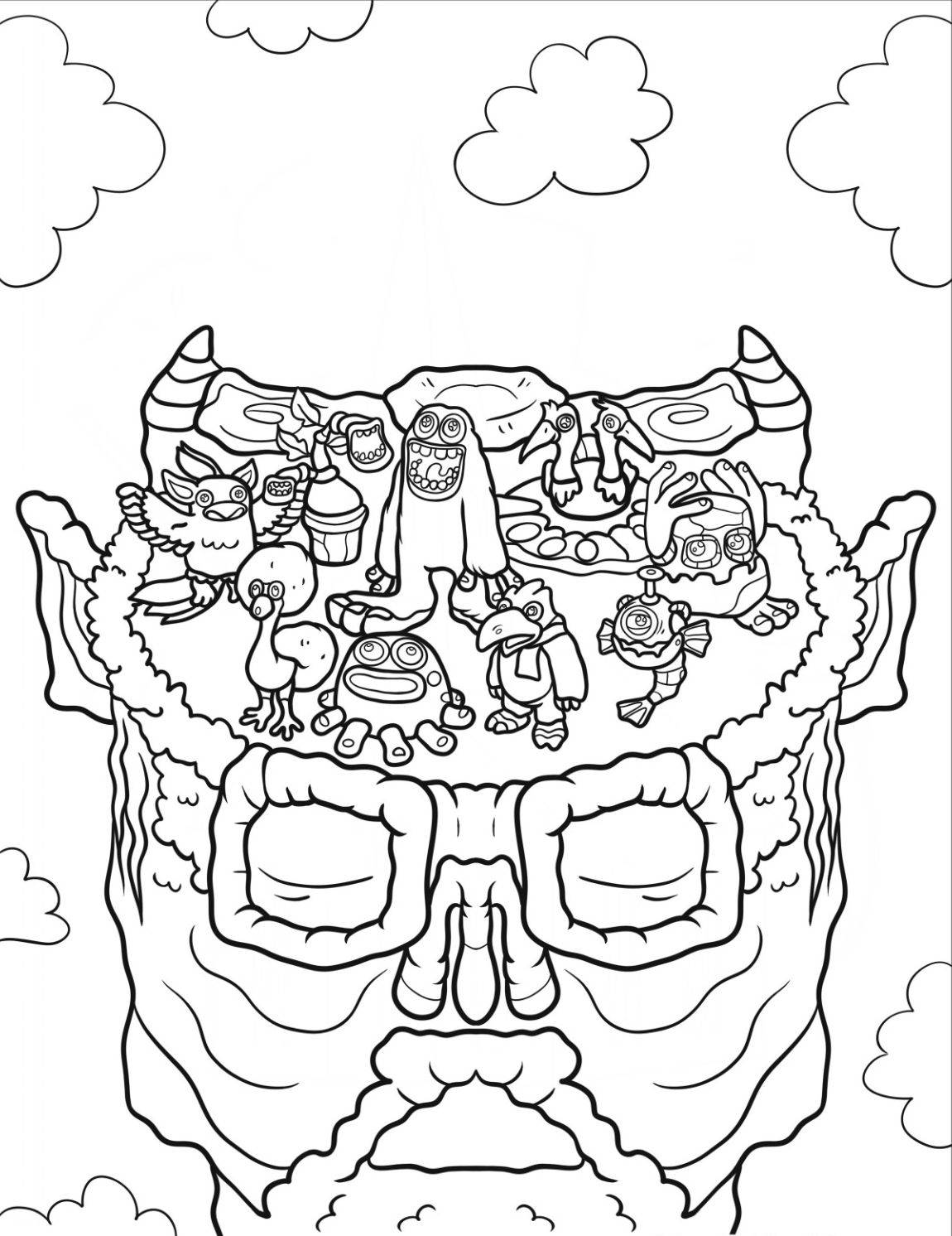 Раскраска Мои поющие монстры на Острове Растений