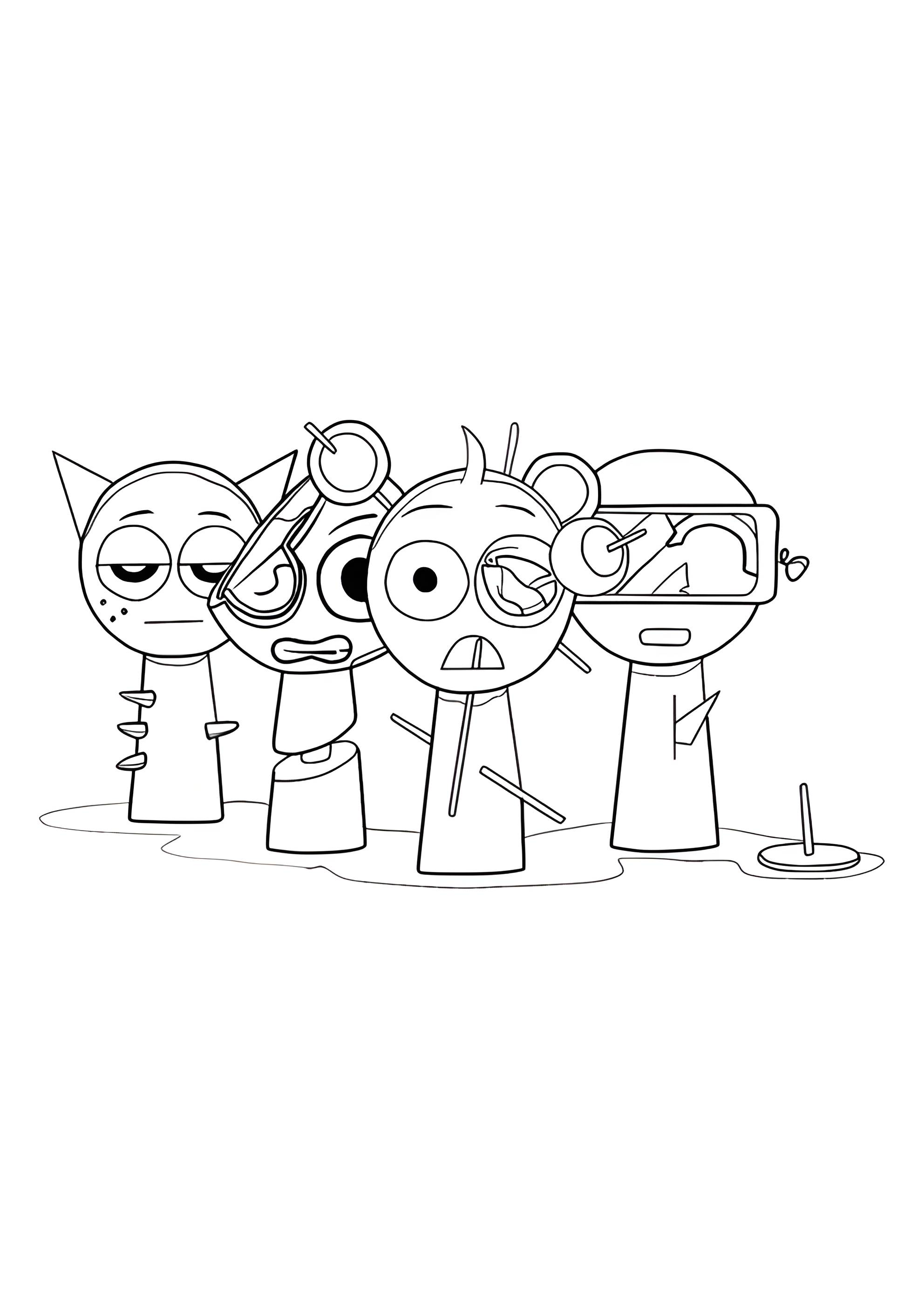 Раскраска Новые страшные Спрунки