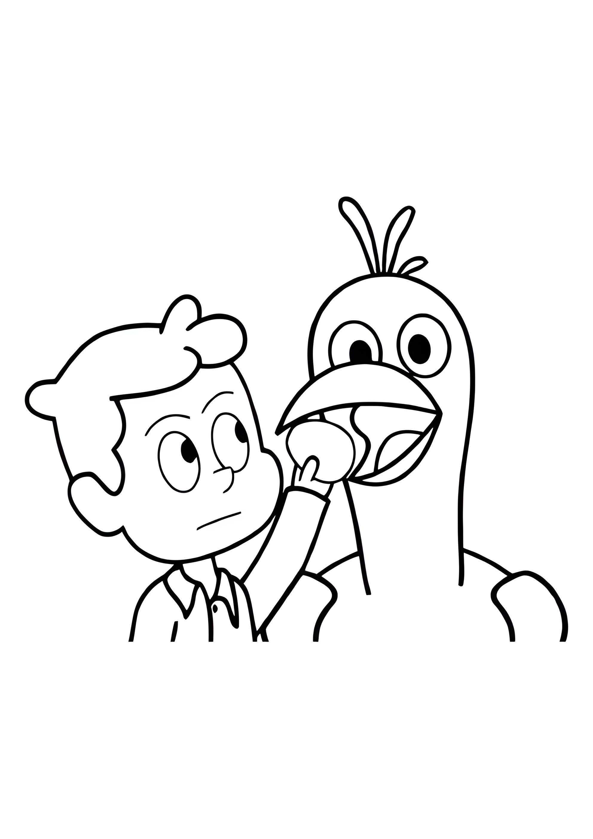 Раскраска Опилу кормят яйцом