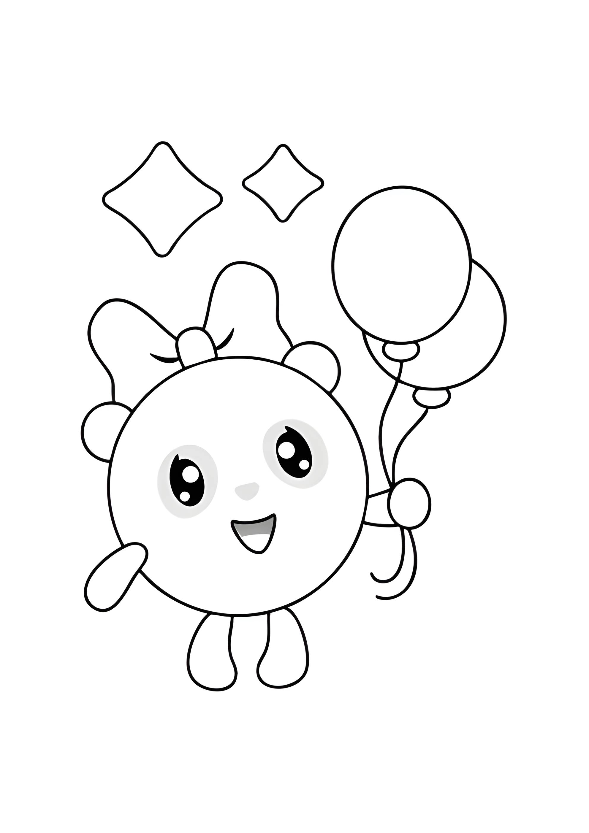 Раскраска Пандочка с шариками