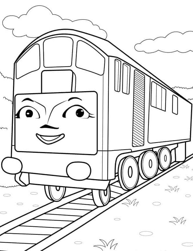 Раскраска Паровозик Боко