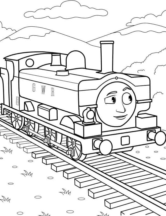 Раскраска Паровозик Дак 2