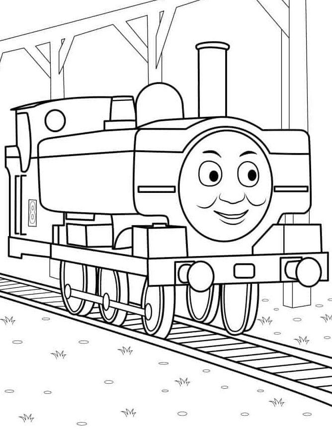 Раскраска Паровозик Дак