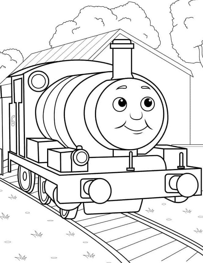 Раскраска Паровозик Перси для детей
