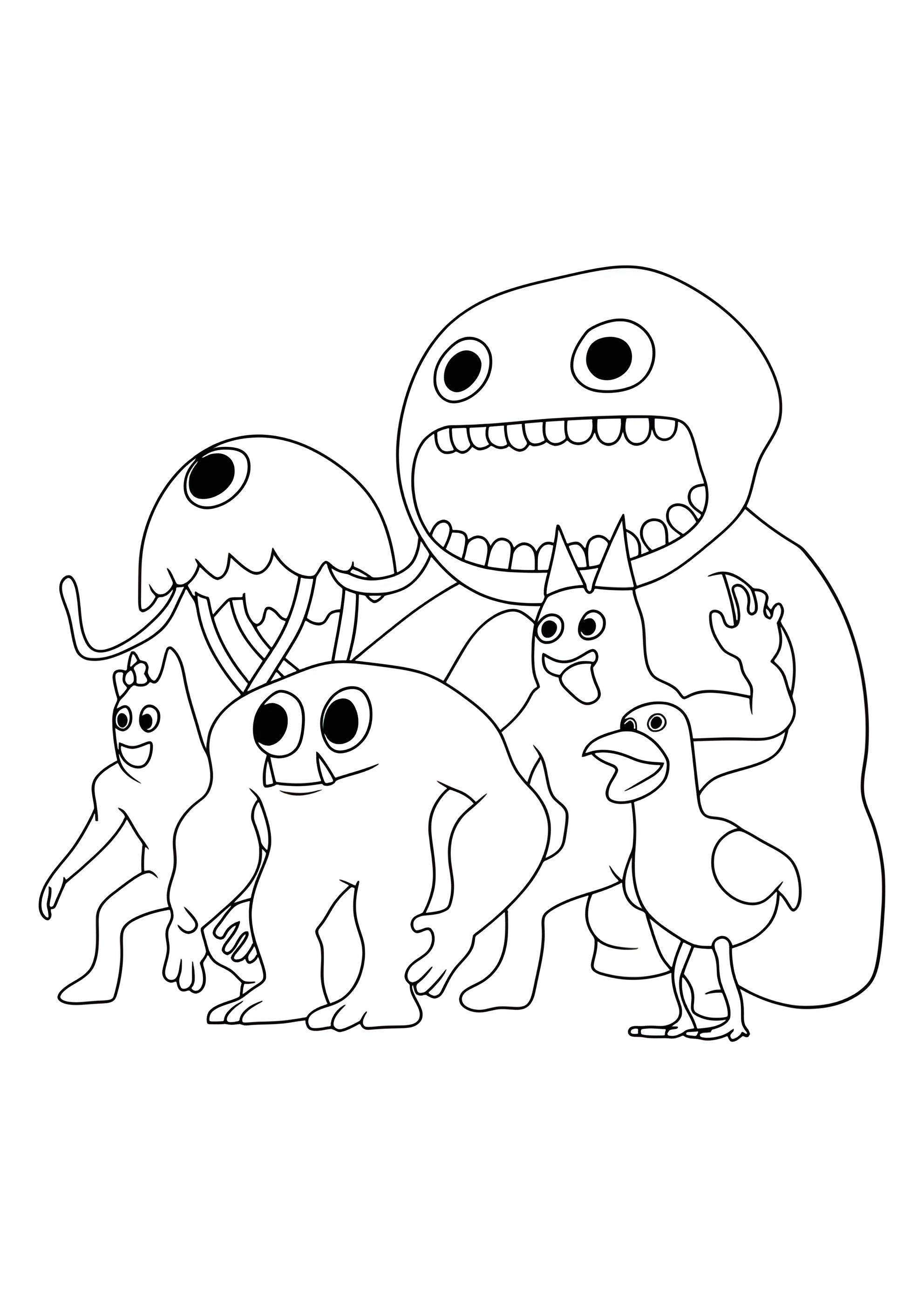 Раскраска Персонажи Гартен оф Банбан