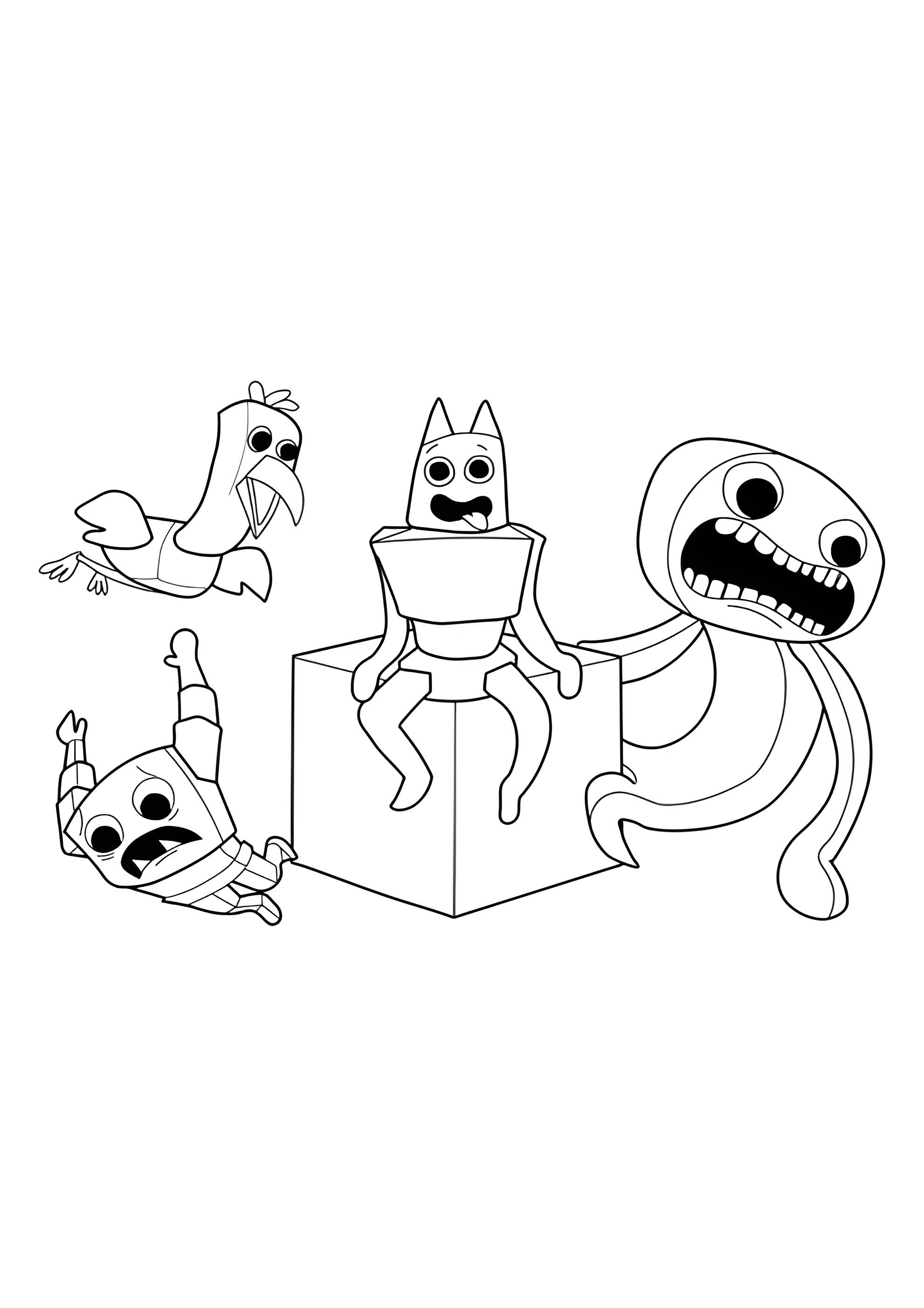 Раскраска Персонажи сада Банбан 2