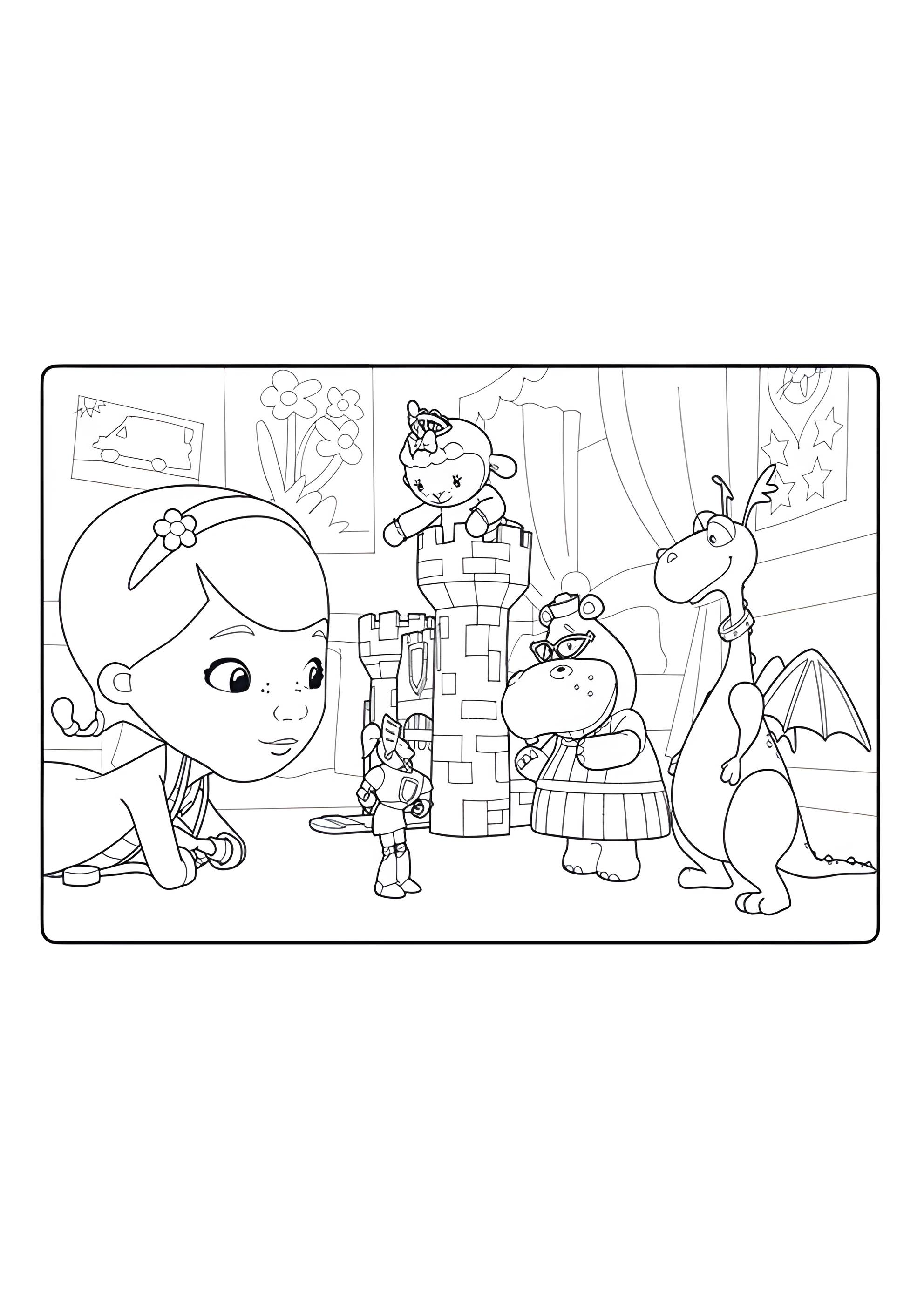 Раскраска Плюшева и сэр Кирби