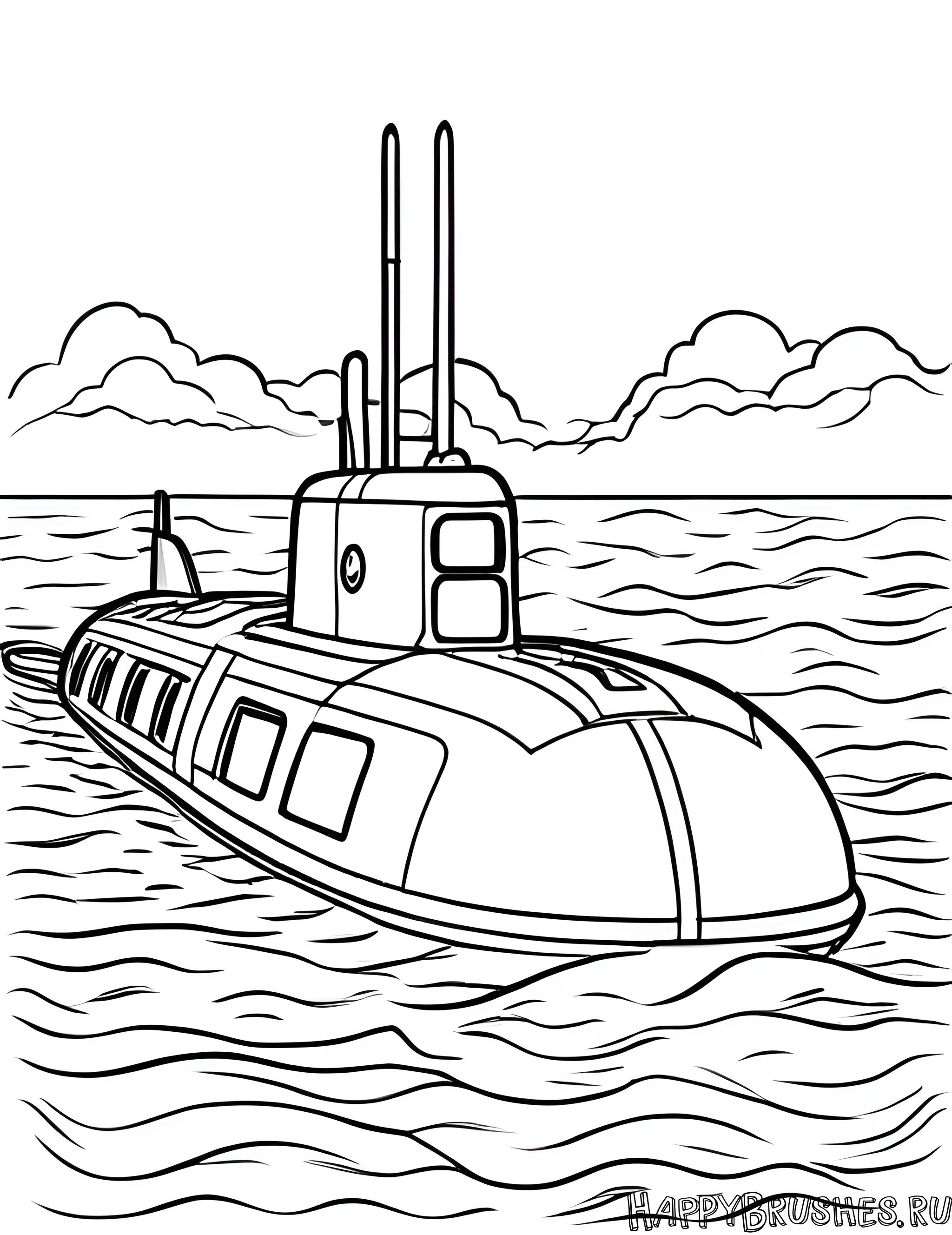 Раскраска Подводная лодка 11