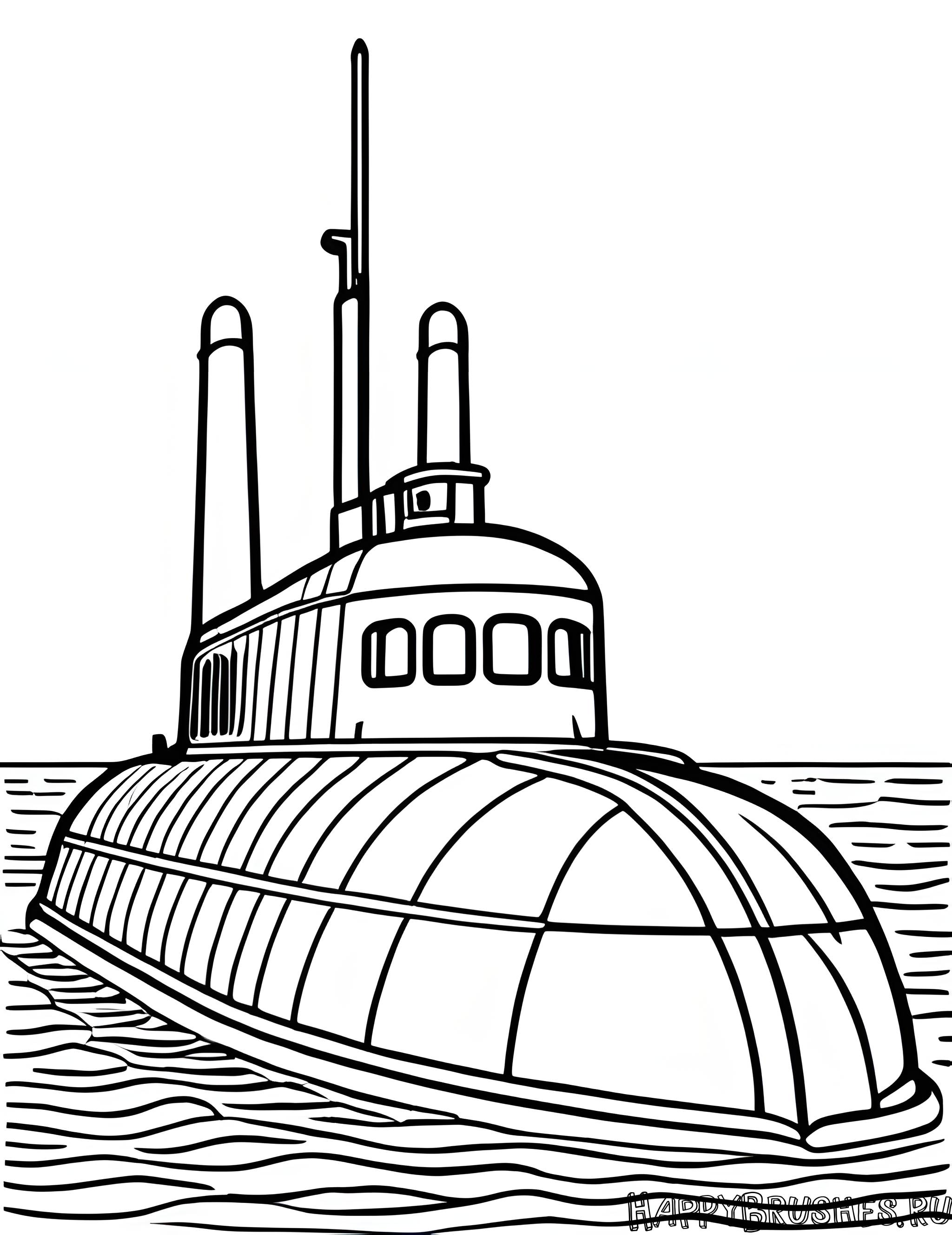 Раскраска Подводная лодка 13