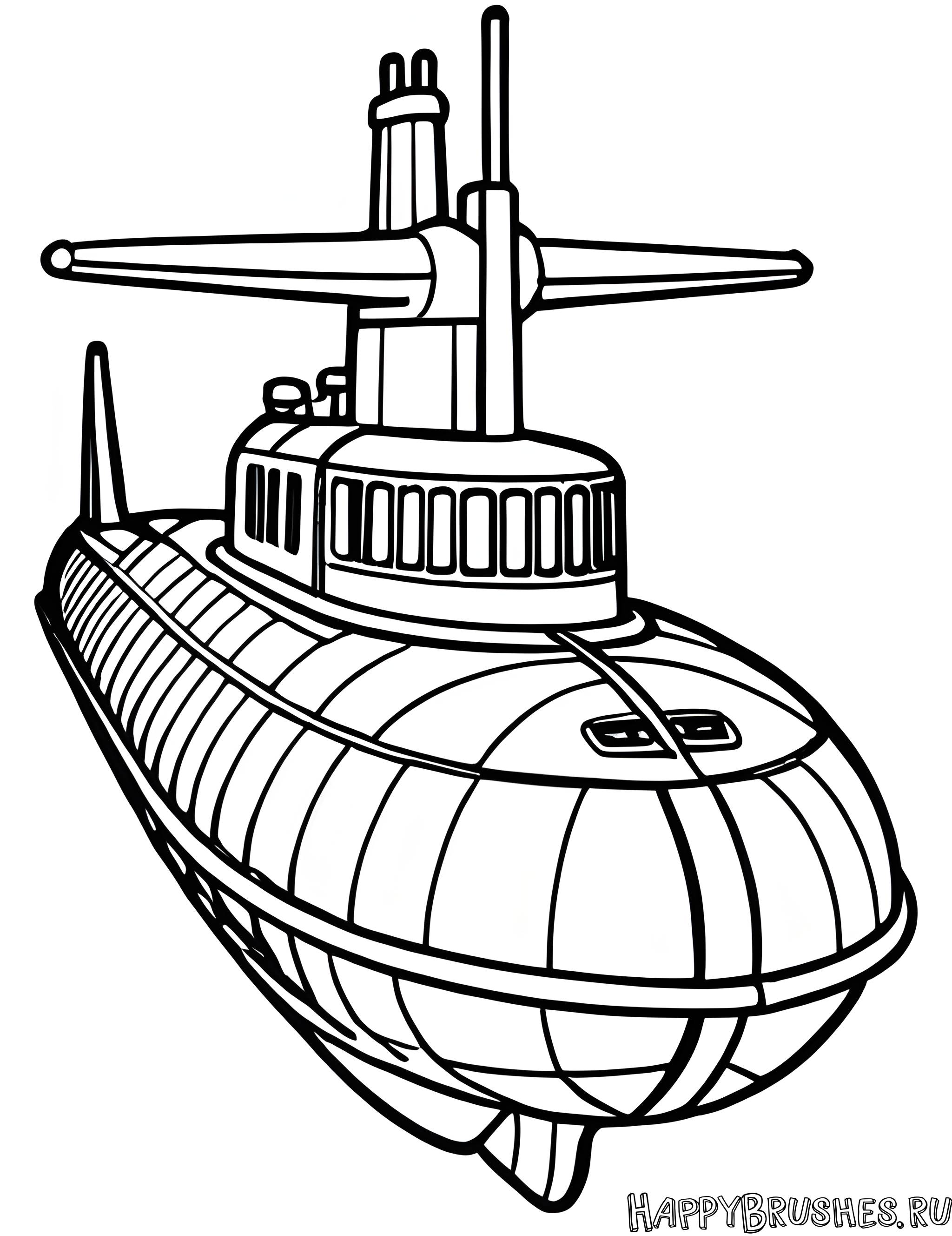 Раскраска Подводная лодка 15