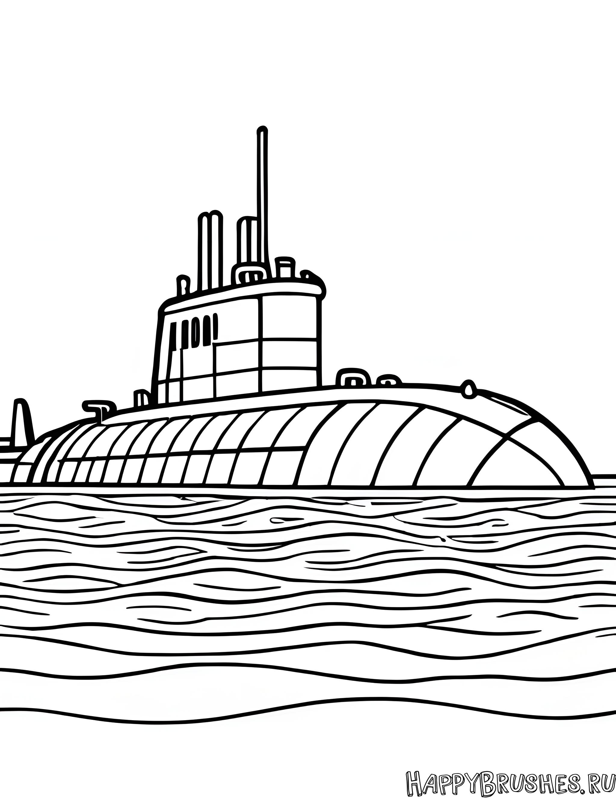 Раскраска Подводная лодка 16