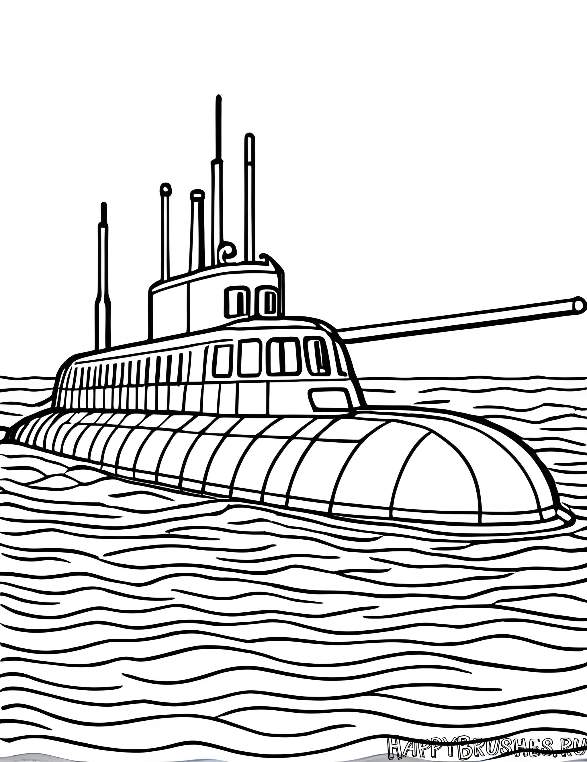 Раскраска Подводная лодка 17