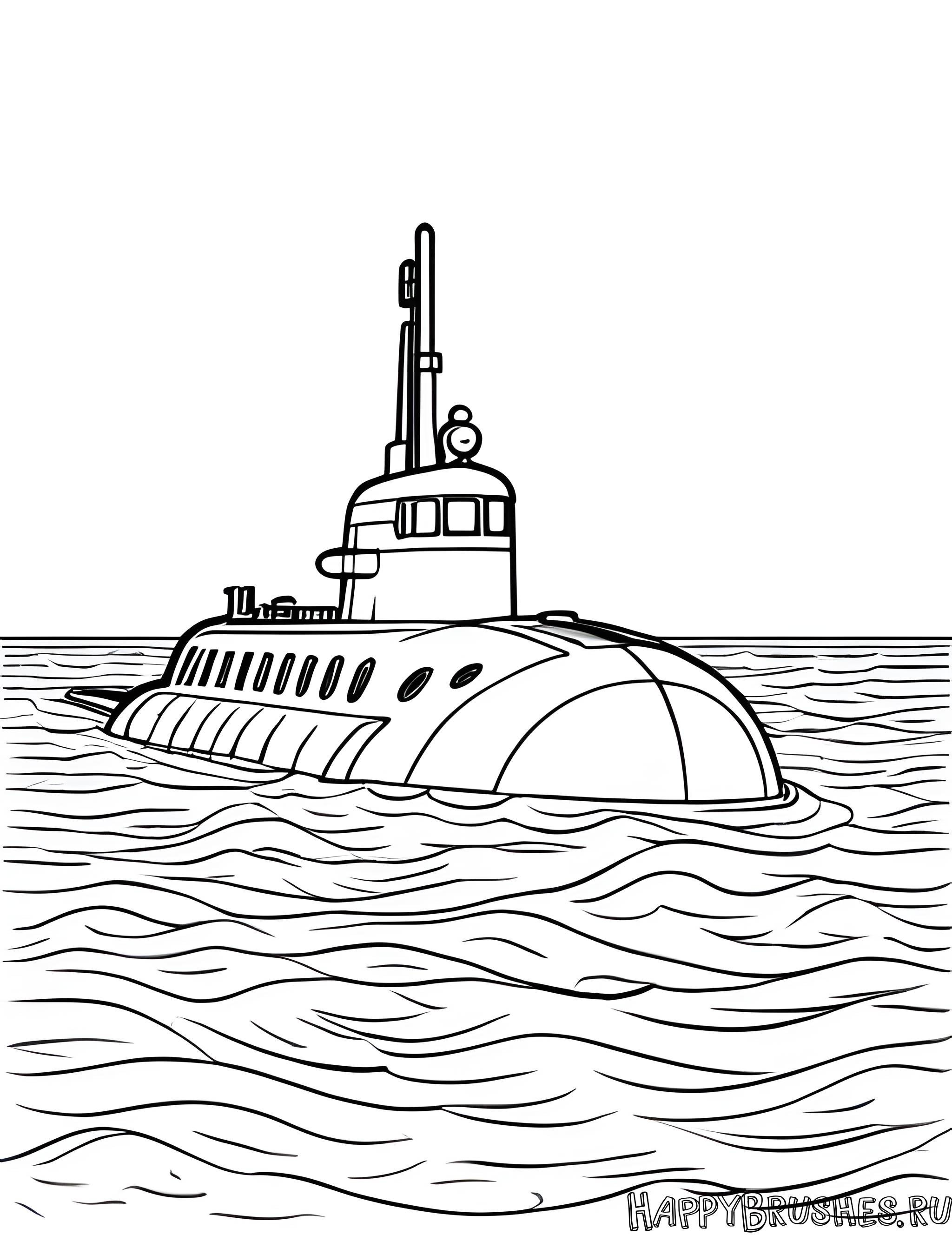 Раскраска Подводная лодка 2