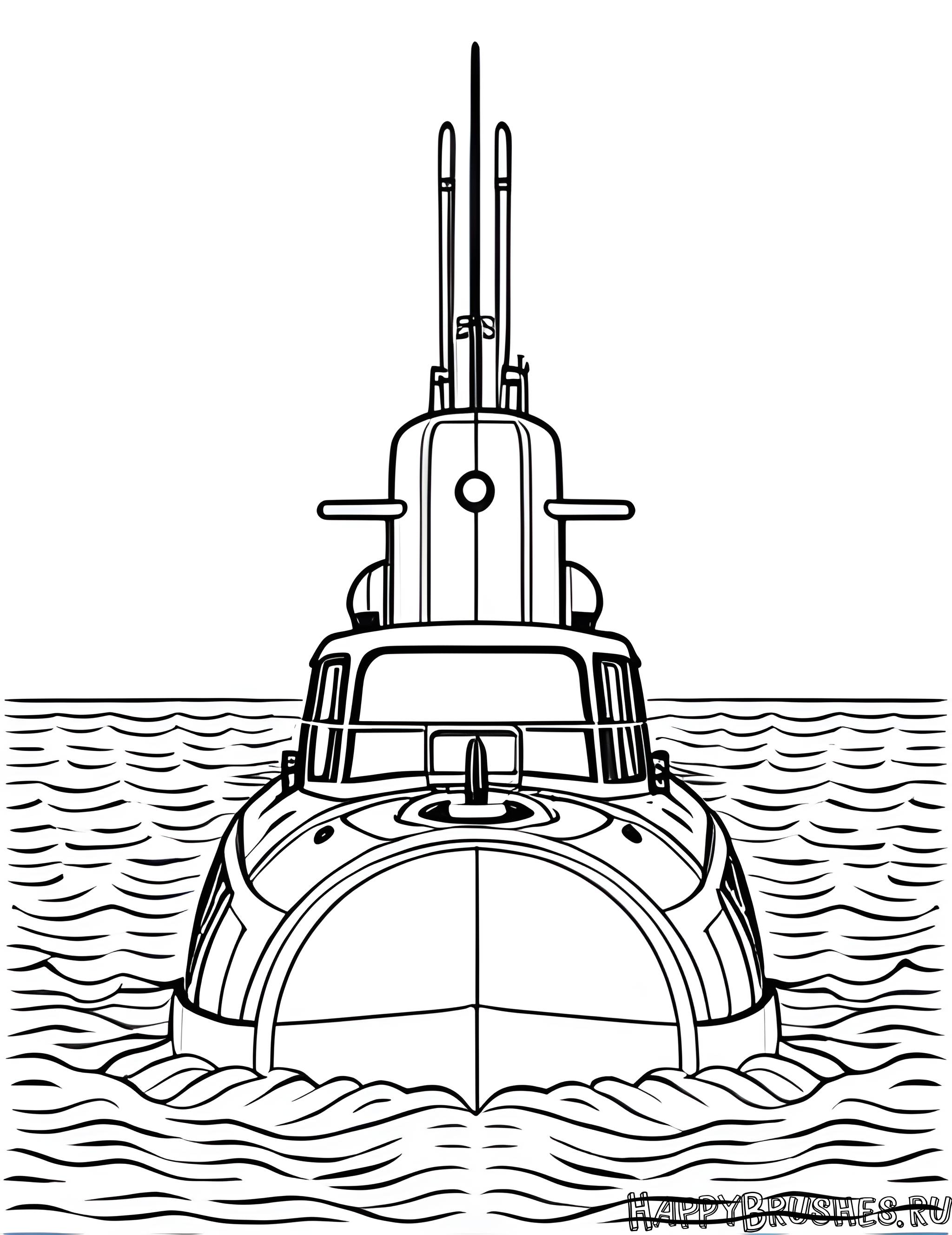 Раскраска Подводная лодка 8
