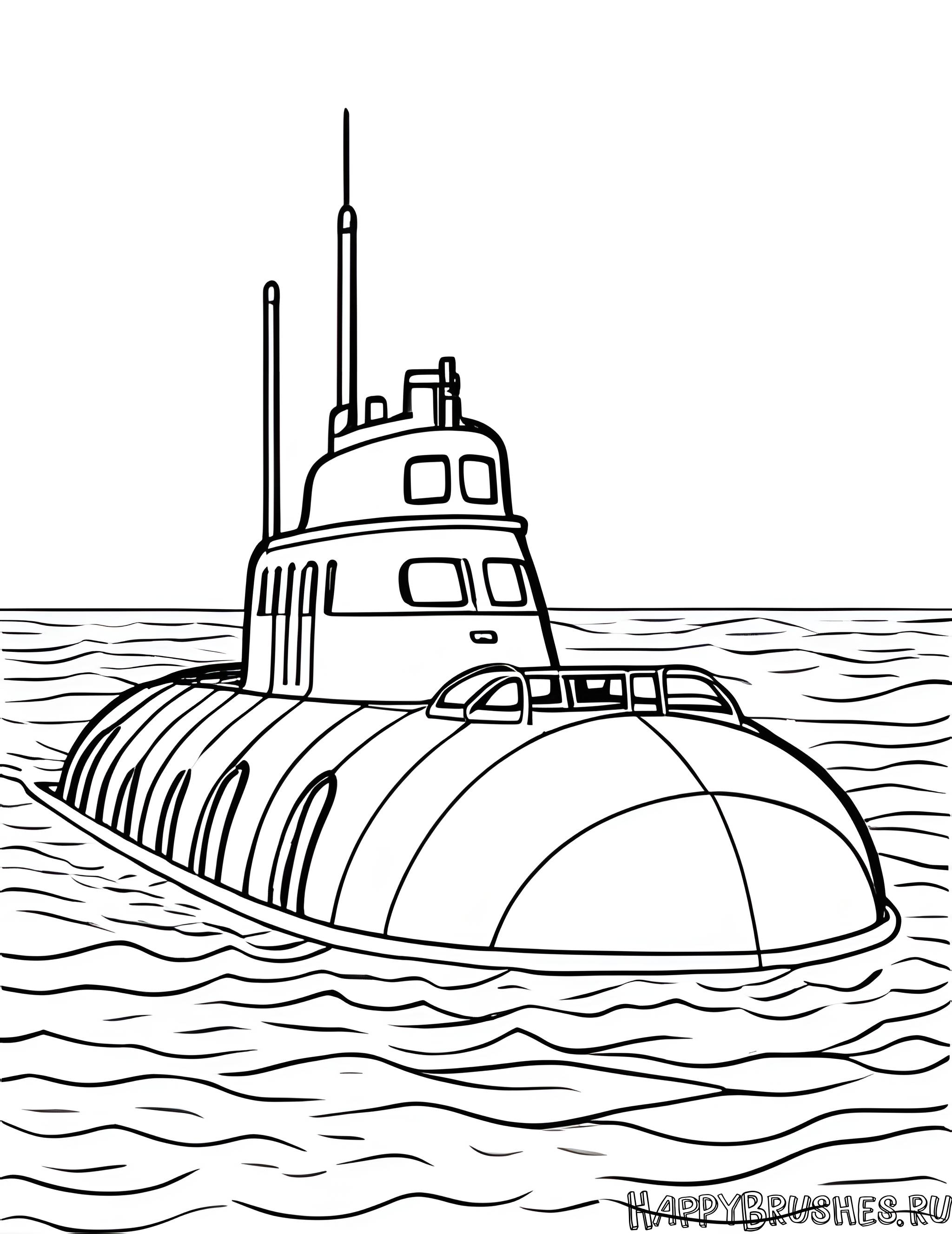 Раскраска Подводная лодка 9