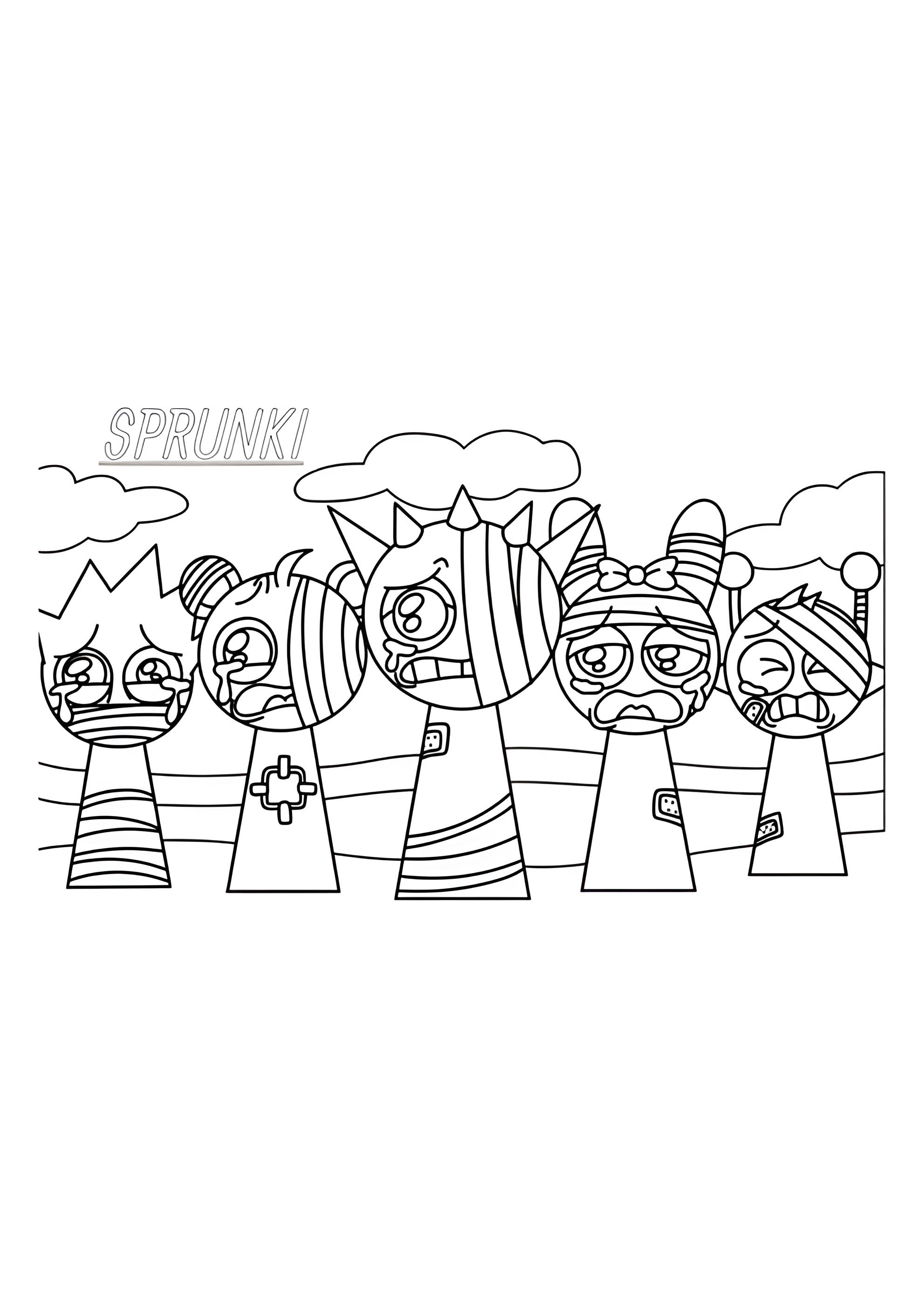 Раскраска Покалеченные Спрунки