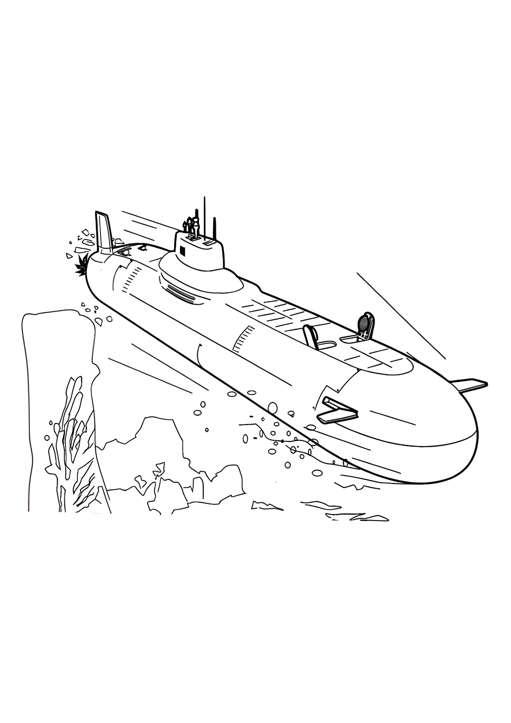 Раскраска Советская подводная лодка Щука-Б