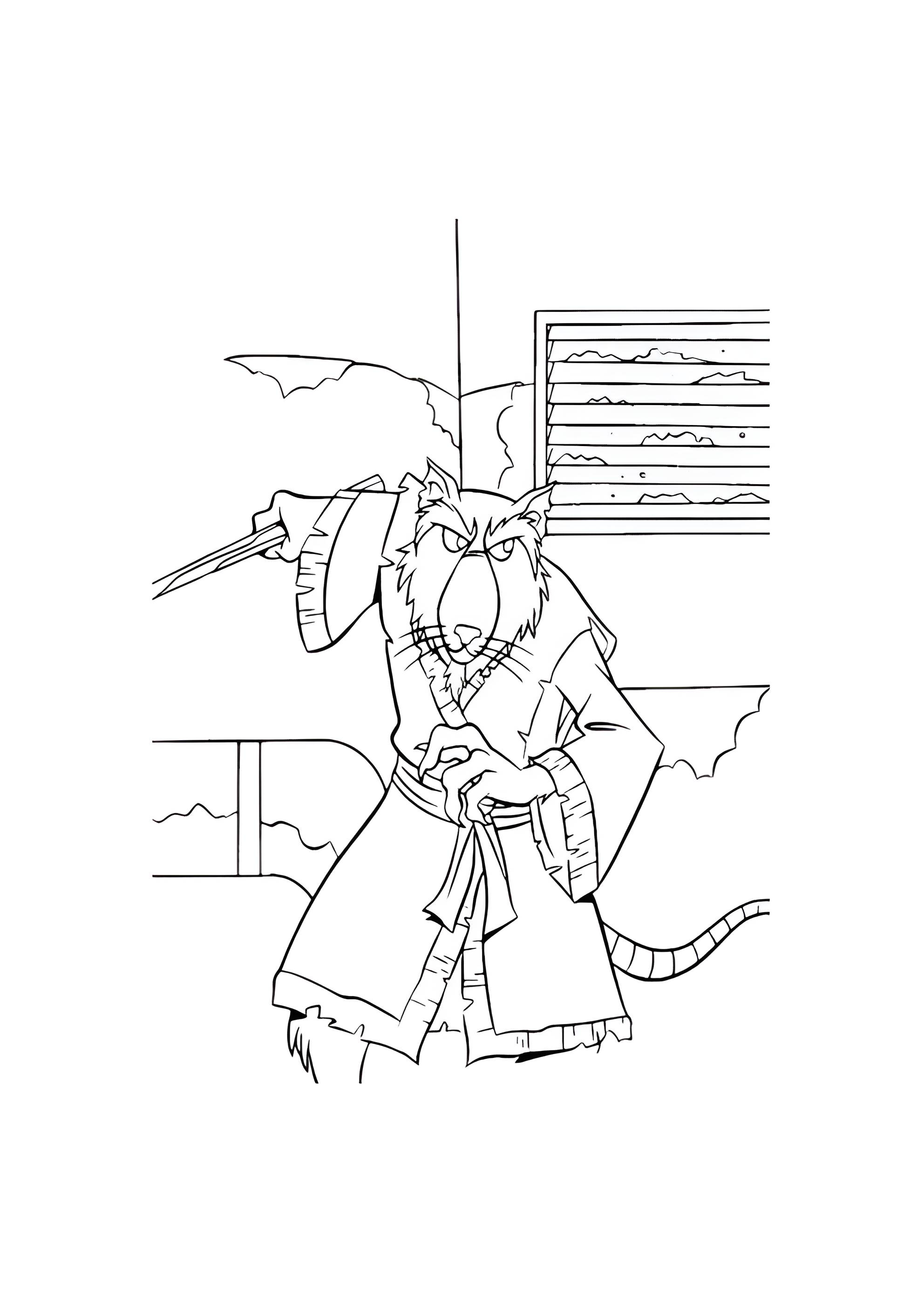 Раскраска Сплинтер насторожился