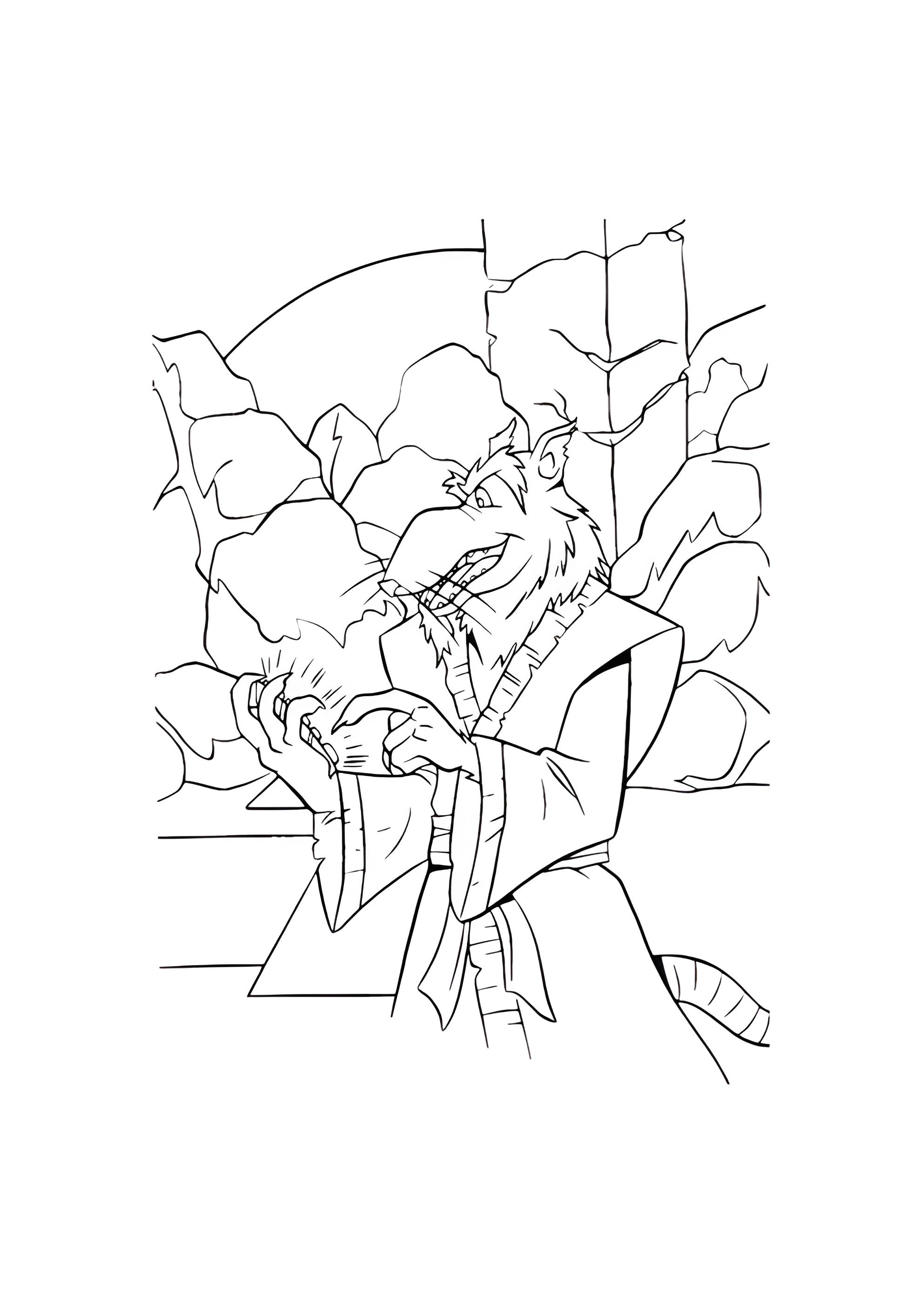 Раскраска Сплинтер в канализации