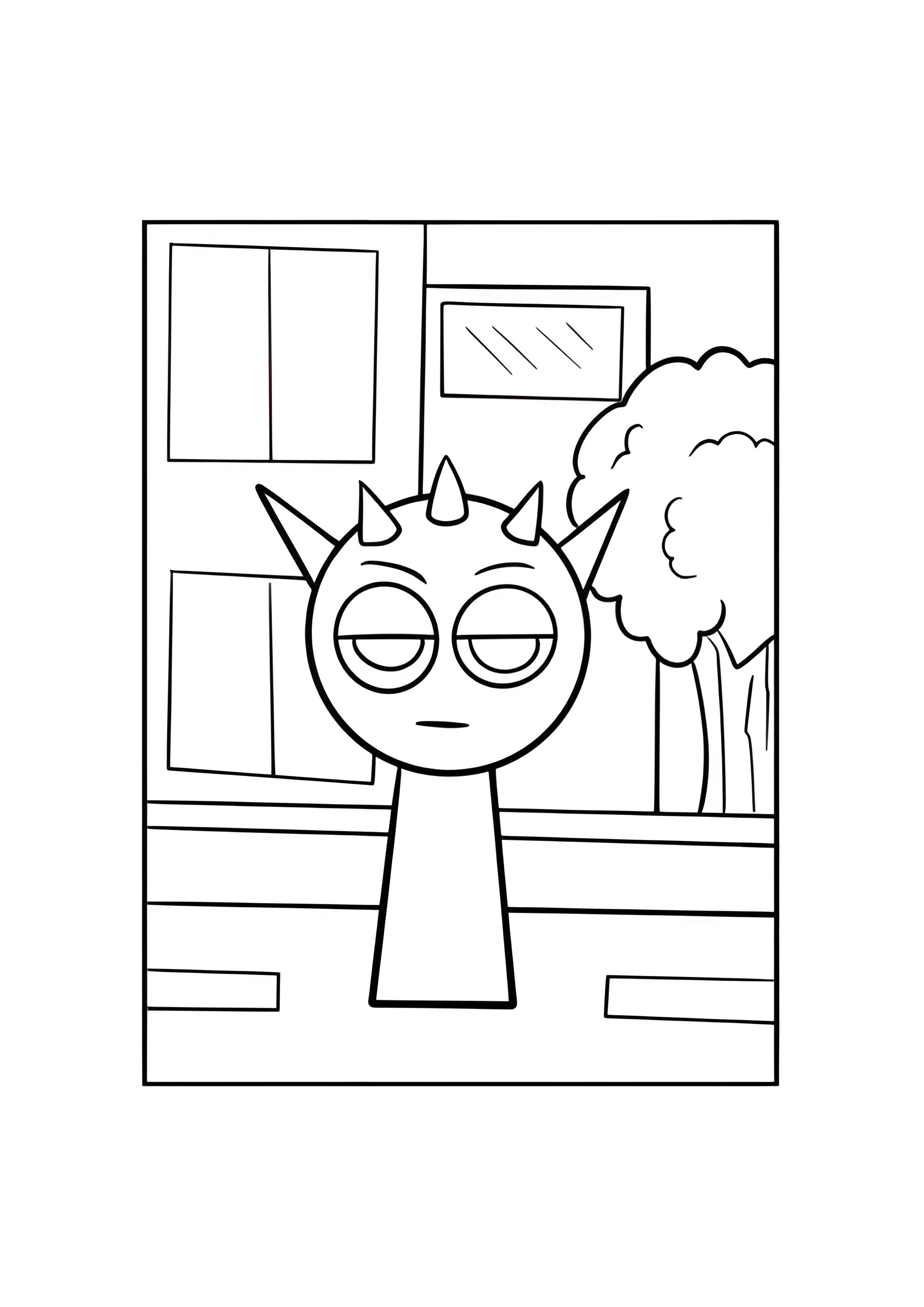 Раскраска Спрунк Редди в городе