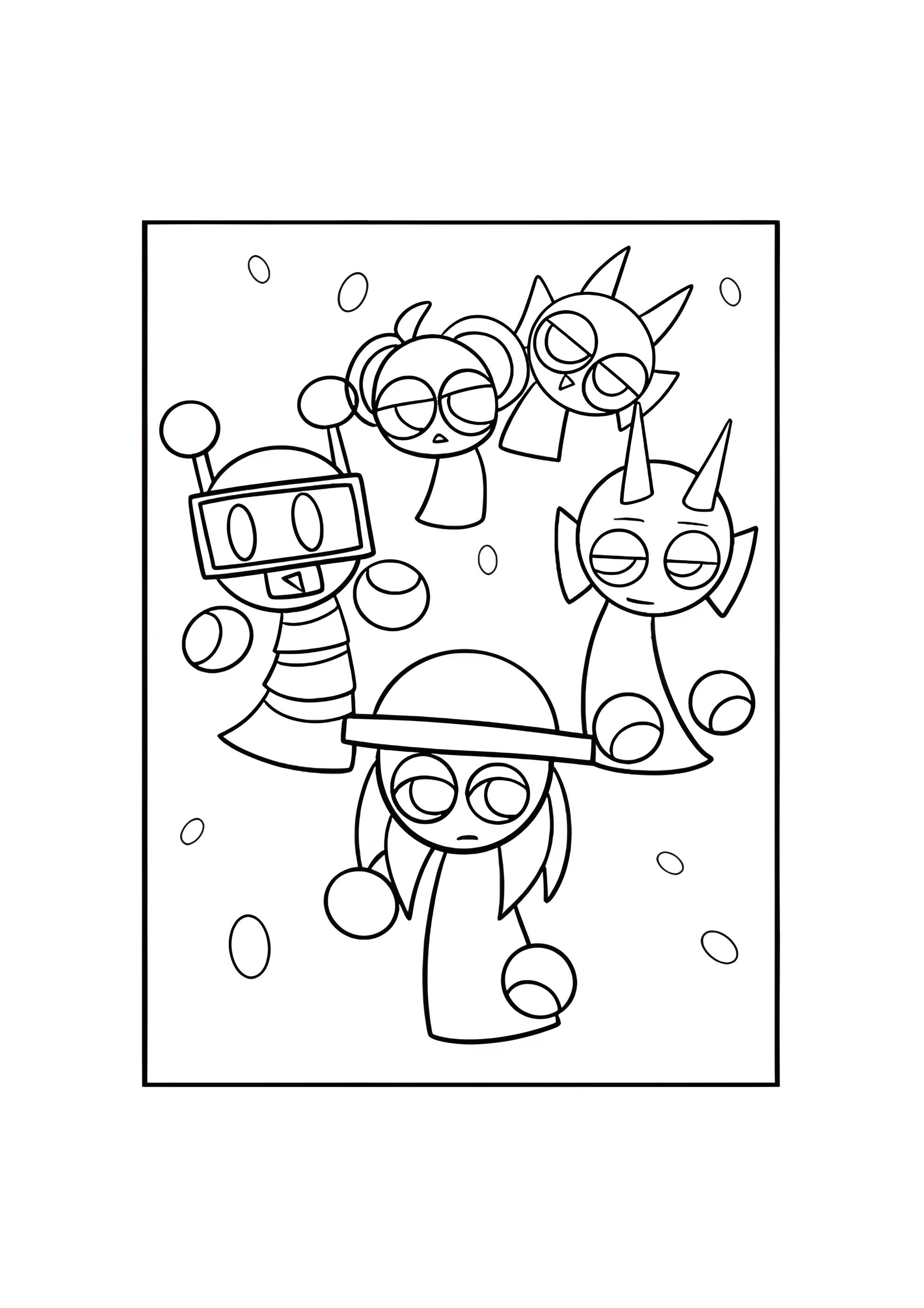 Раскраска Спрунки танцуют