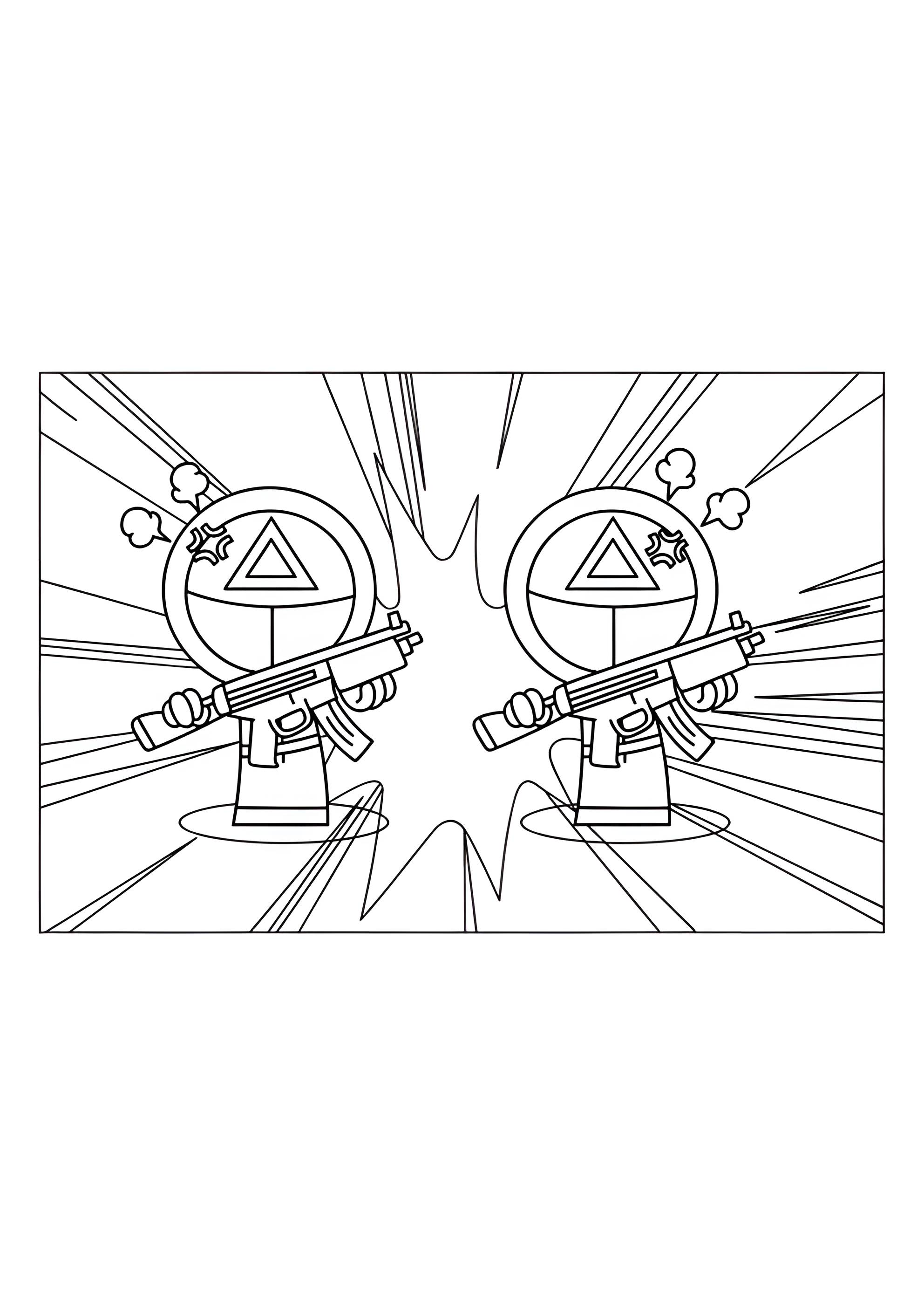 Раскраска Спрунки в стиле игры в кальмара