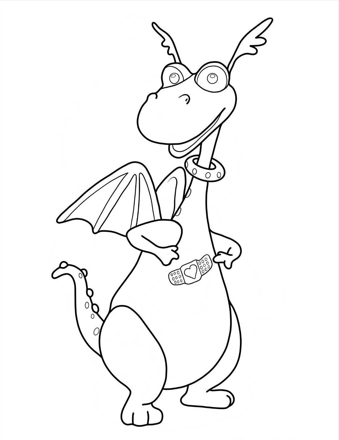 Раскраска Стаффи Дракон с повязкой на груди