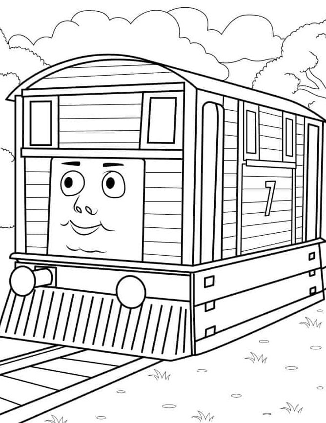 Раскраска Тоби из мультфильма «Томас и его друзья»