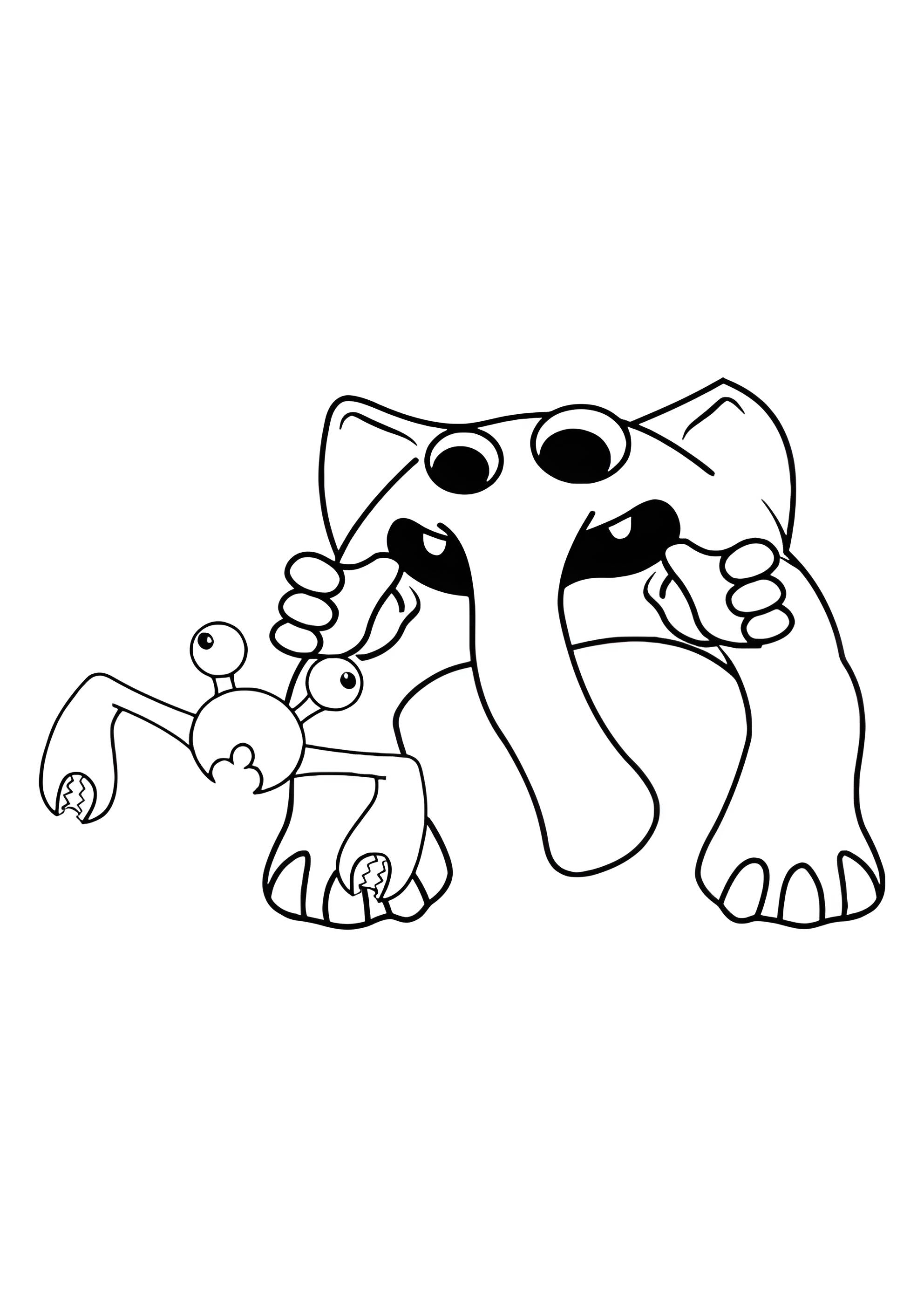 Раскраска Тренер Пиклз и Крабзилла