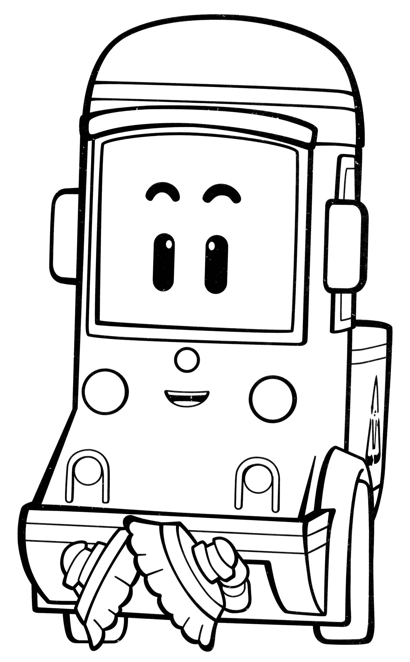 Раскраска Уборочная машинка Клини