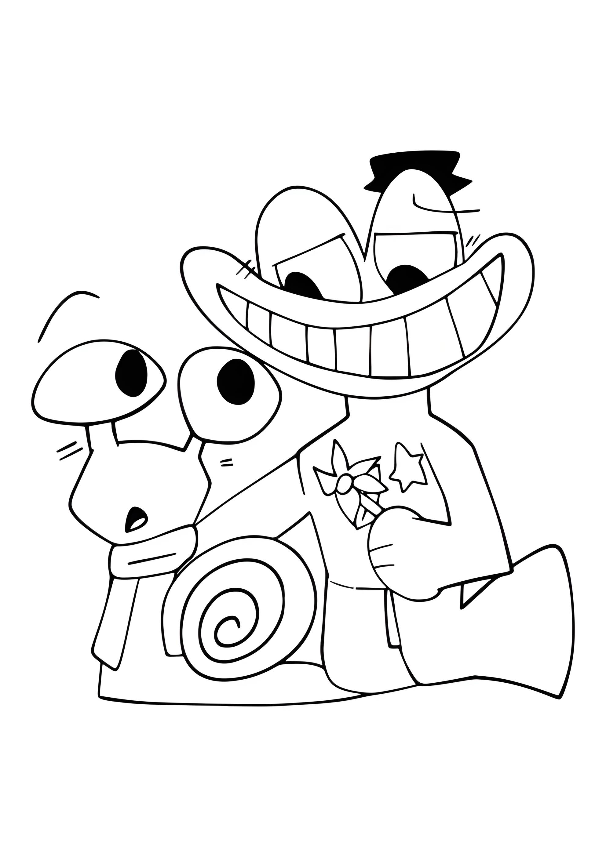 Раскраска Улитка Селин и шериф Джефф