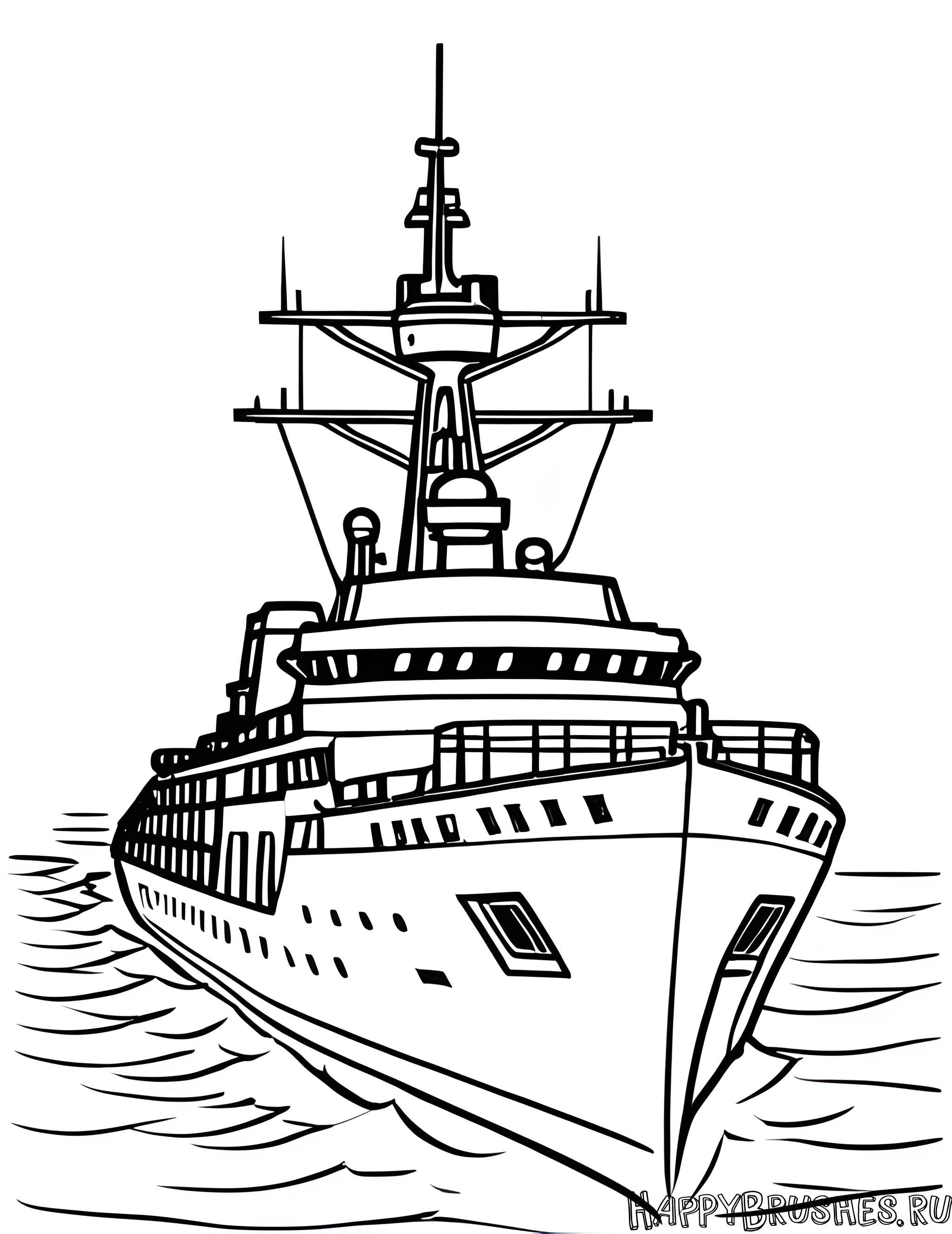 Раскраска Военный корабль 20