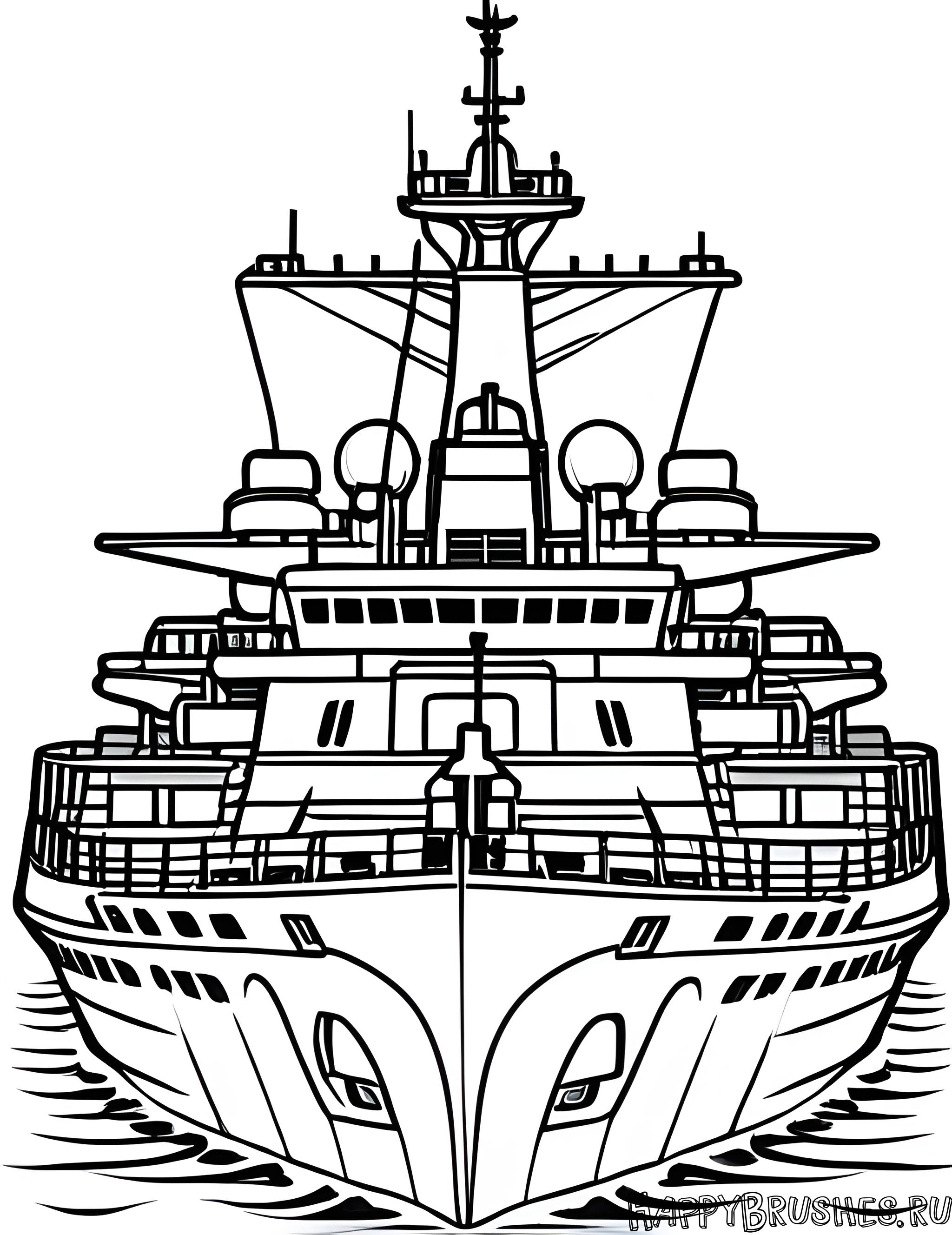 Раскраска Военный корабль 21